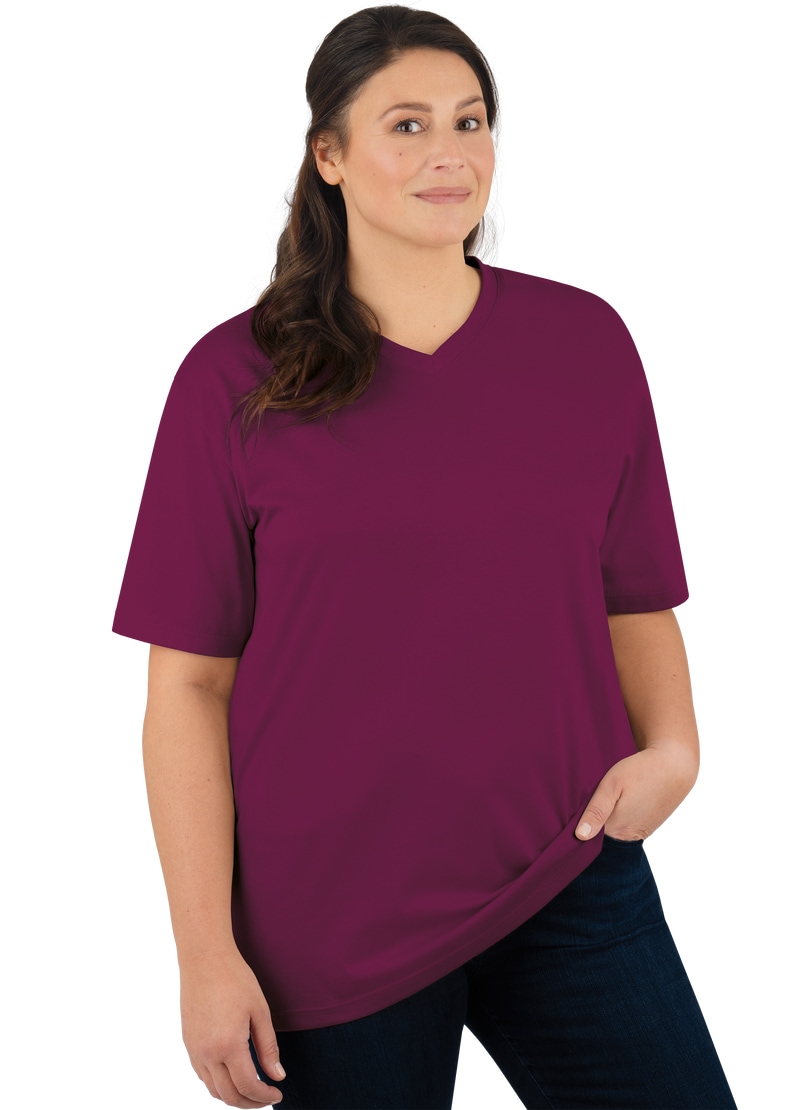 Trigema T-Shirt »TRIGEMA V-Shirt DELUXE Baumwolle«, (1 tlg.)