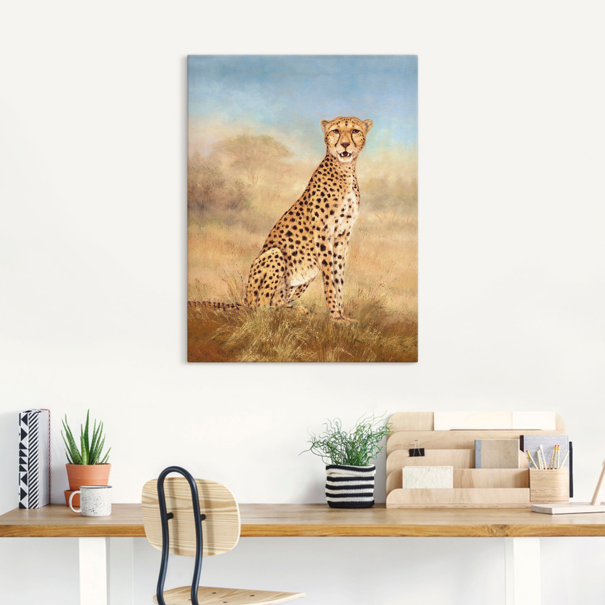 Artland Wandbild »Gepard Savanne«, Wildtiere, (1 St.), als Alubild, Outdoor günstig online kaufen