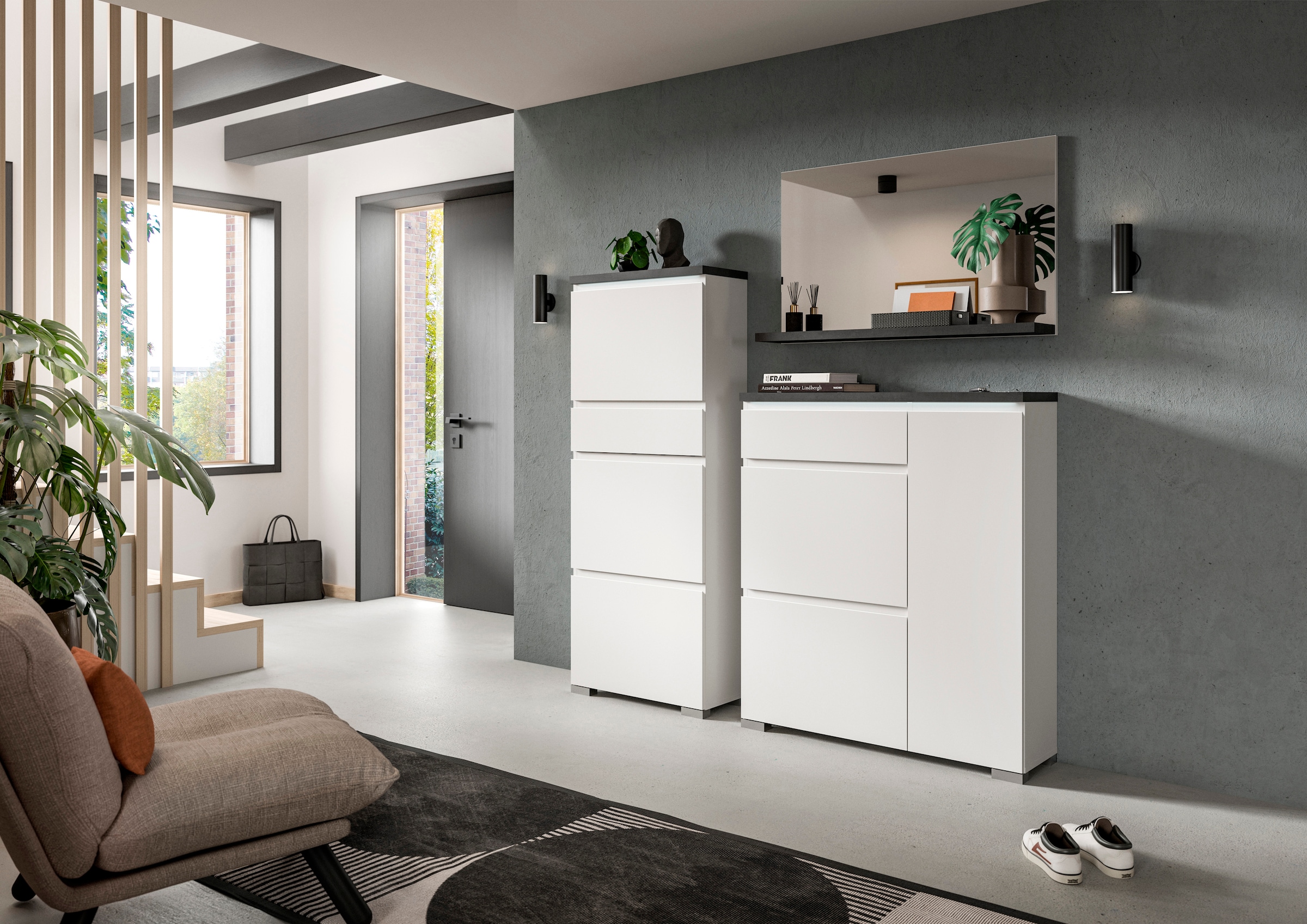 INOSIGN Wandspiegel »Skoskap, Breite 95 cm, 1 Ablageboden, inklusive Wandmontagematerial«, (1 St.), Garderobenspiegel, Spiegel, Flurspiegel, Dielenspiegel, Spiegelpaneel