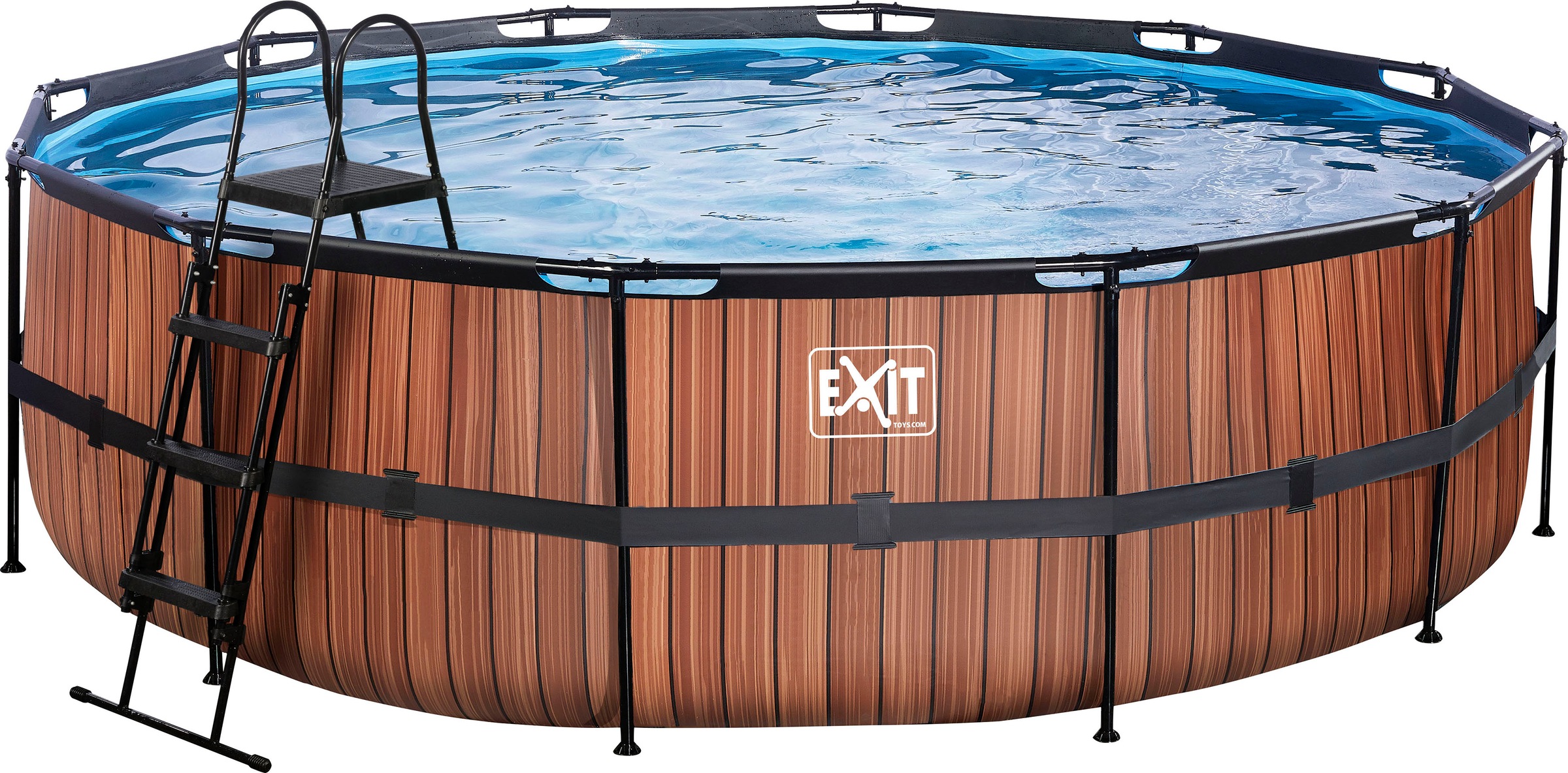 EXIT Framepool »inkl. Sicherheitsleiter«, (Set, 4 tlg.), ØxH: 488x122 cm, mit Kartuschenfilteranlage und Filterkartusche