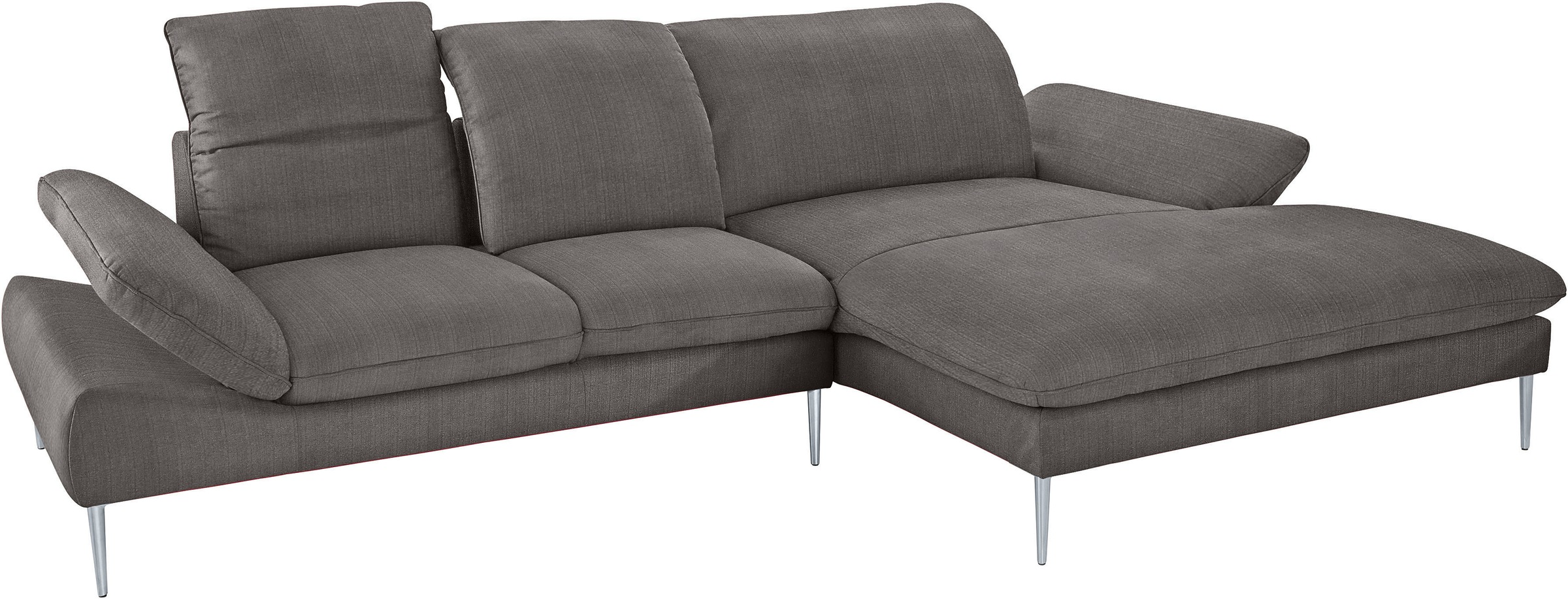 W.SCHILLIG Ecksofa »enjoy&MORE, Designsofa, elegant und bequem, L-Form«, mit Sitztiefenverstellung, Füße silber matt, Breite 310 cm