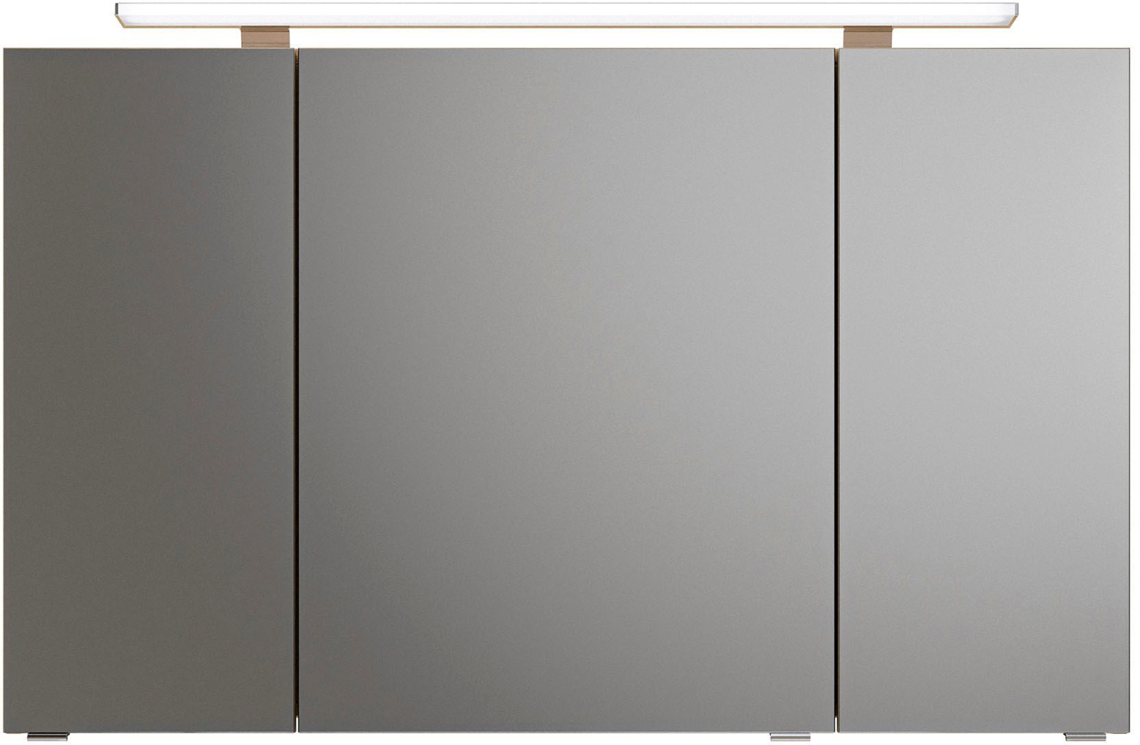 Saphir Badmöbel-Set »Serie 6025 2-teilig Mineralmarmor-Waschtisch mit LED-Spiegelschrank«, (2 St.), Waschplatz 117cm breit, 2 Schubladen, 3 Spiegel-Türen, inkl Türdämpfer