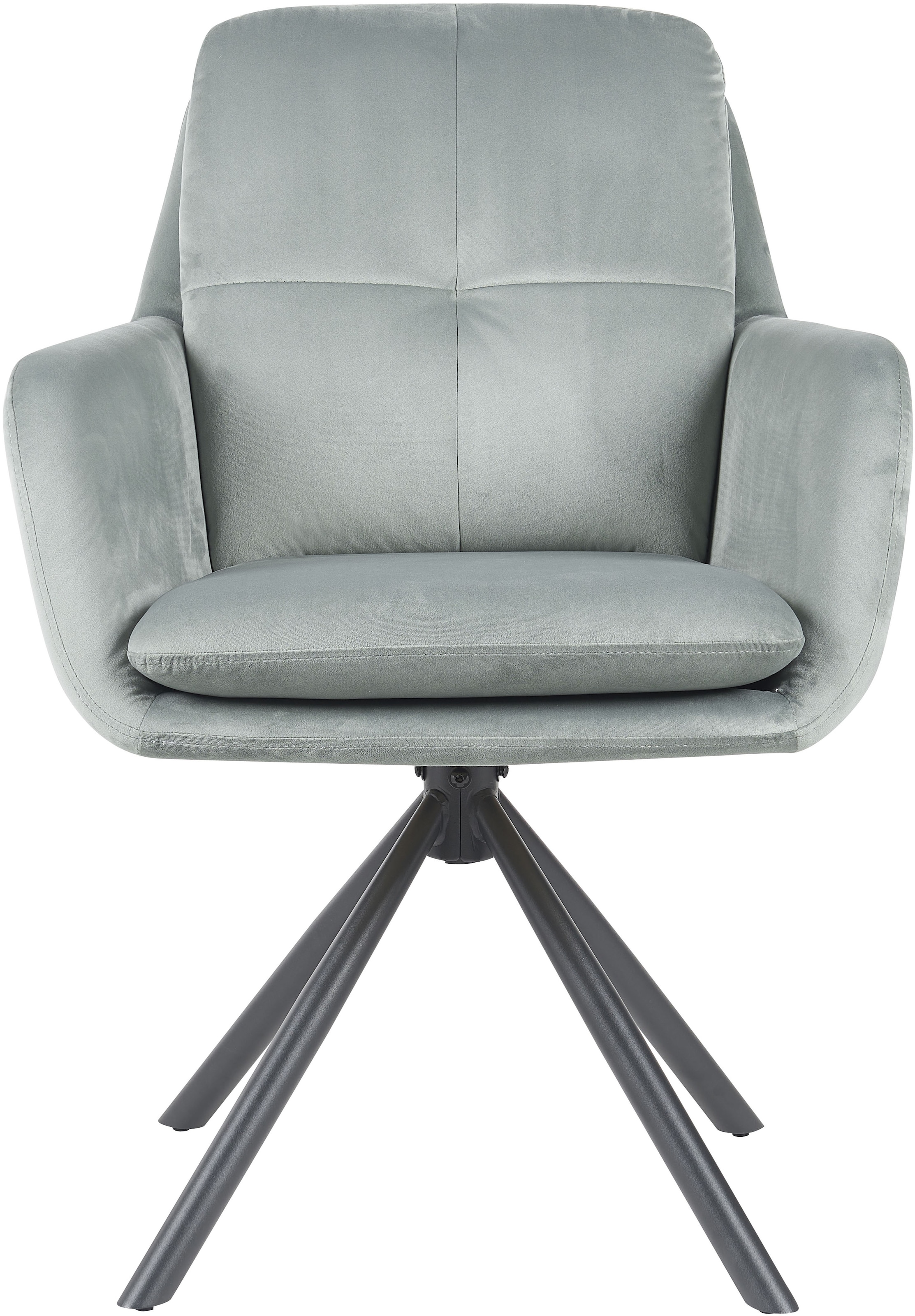 HELA Armlehnstuhl »PARMA« (Set) 2 Stk.2er Pack, 360° drehbar, 4-Fuß, Kissenoptik, Samtvelour, Armlehnen