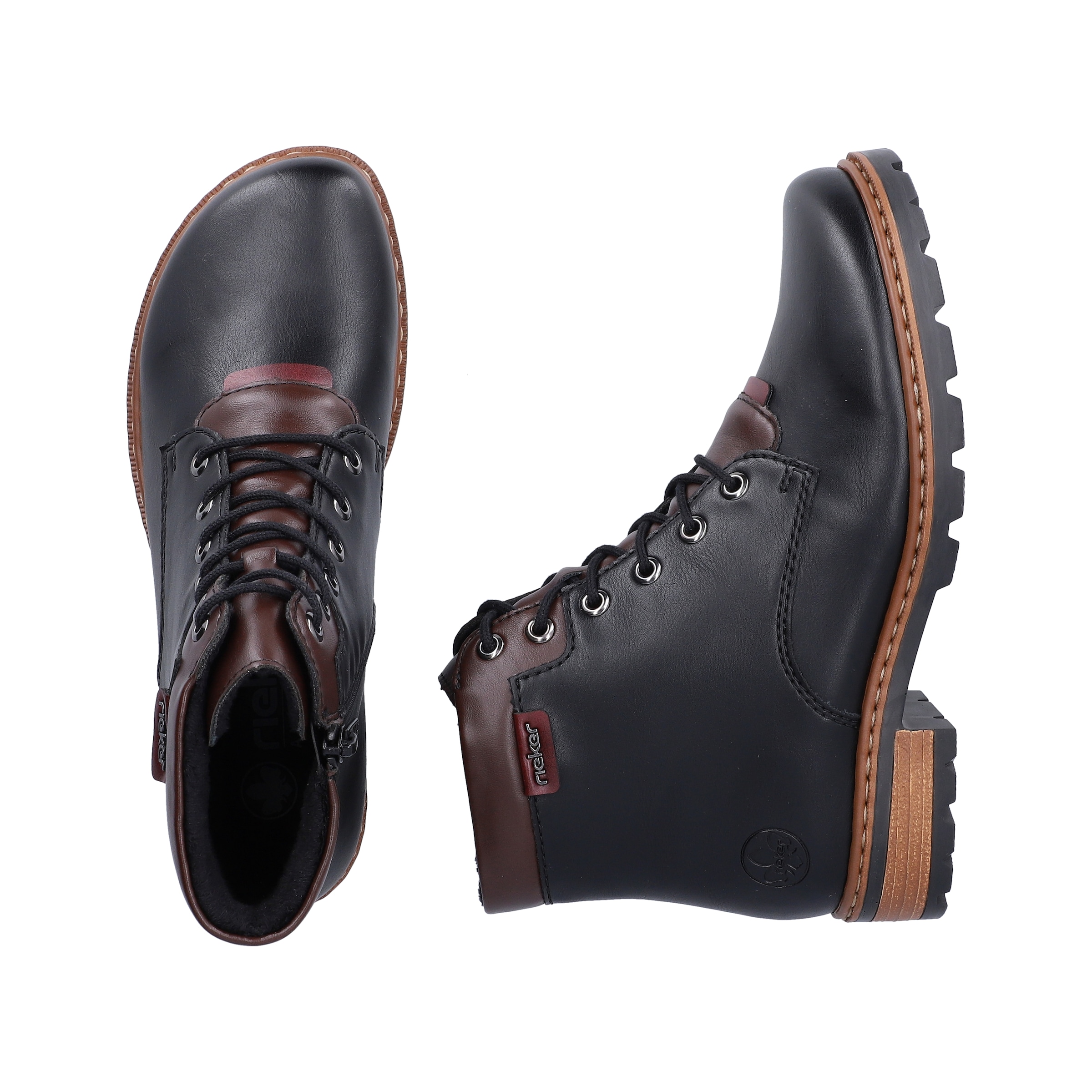 Rieker Schnürstiefelette  Schnürboots, Herbst-Stiefelette in mehrfarbiger Optik