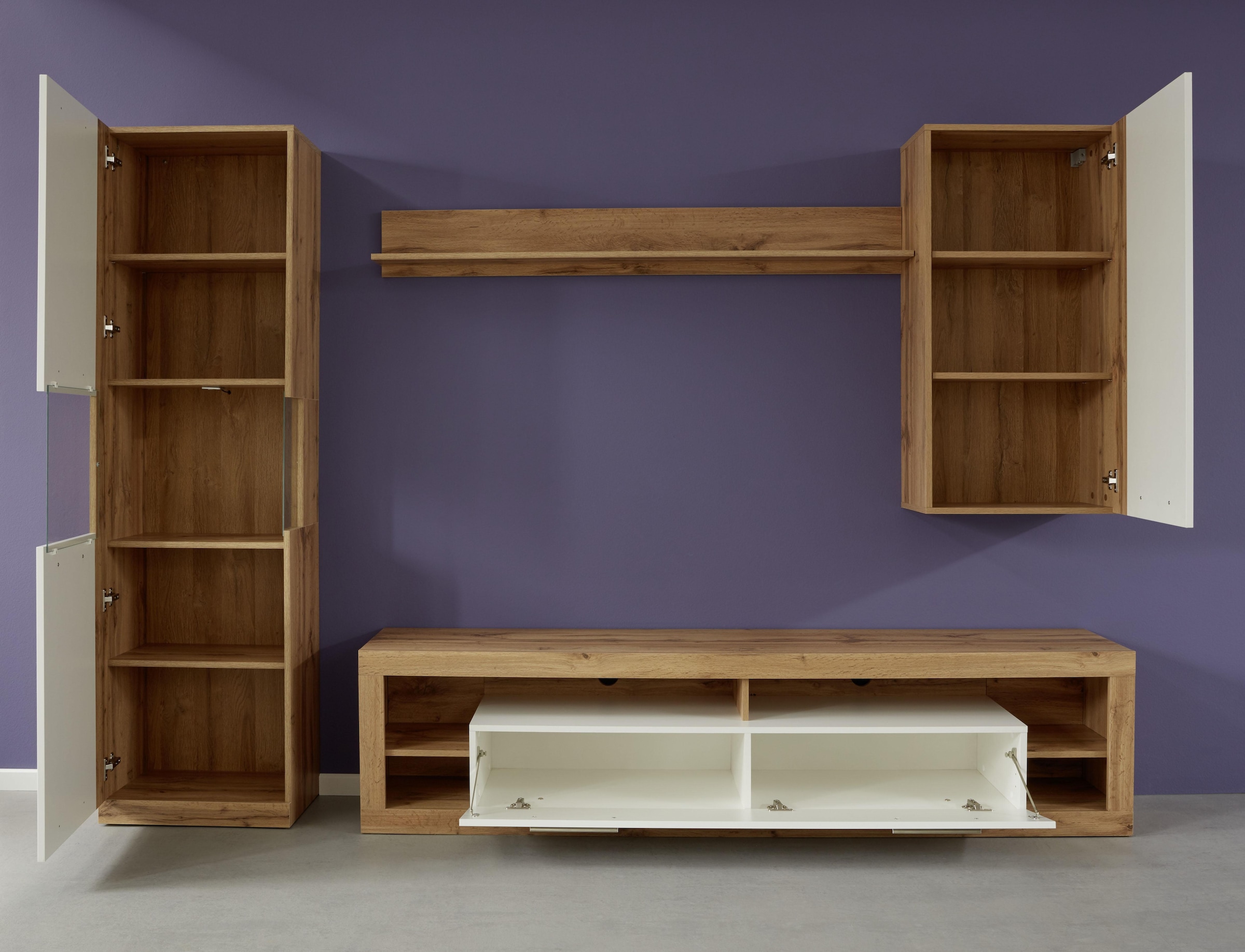 INOSIGN Hängevitrine »Gwendolyn«, Hängeschrank fürs Wohnzimmer mit 3 Fächern - (B/T/H) 52/31/103 cm