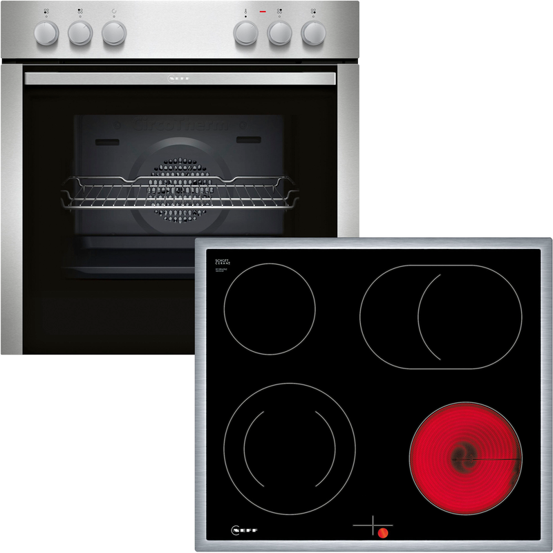 NEFF Elektro-Herd-Set »E1DCA0AN0« mit Teleskopauszug nachrüstbar edelstahl Teleskopauszug nachrüstbar