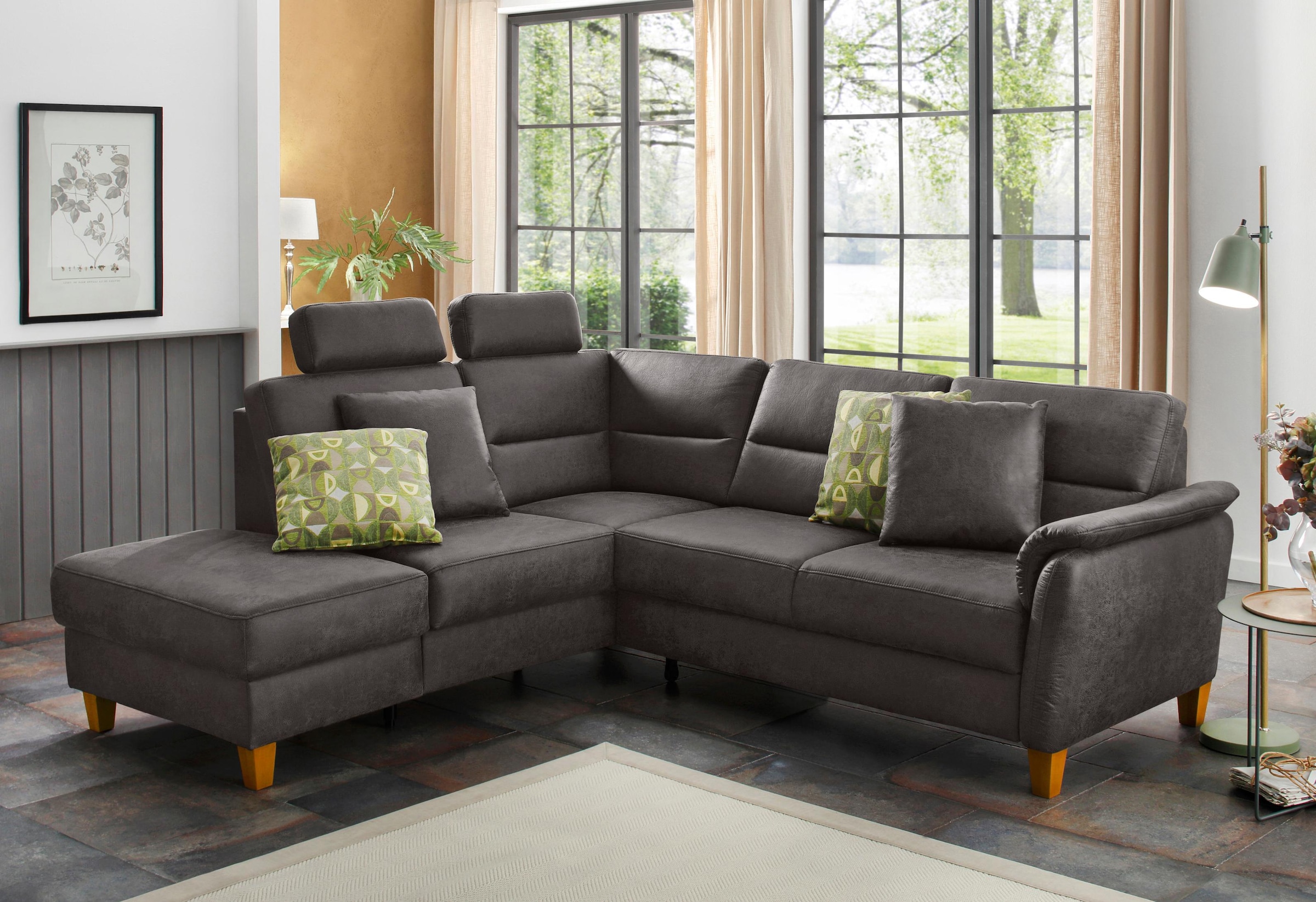 Home affaire Ecksofa »Palmera L-Form, B: 236 cm« optional Bettfunktion & Be günstig online kaufen