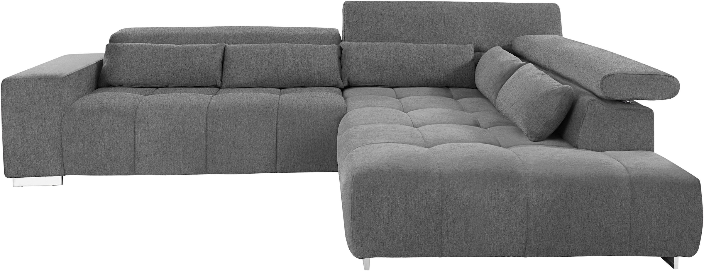 COTTA Ecksofa »Orion L-Form«, mit Kopfteilverstellung & 5 Nierenkissen