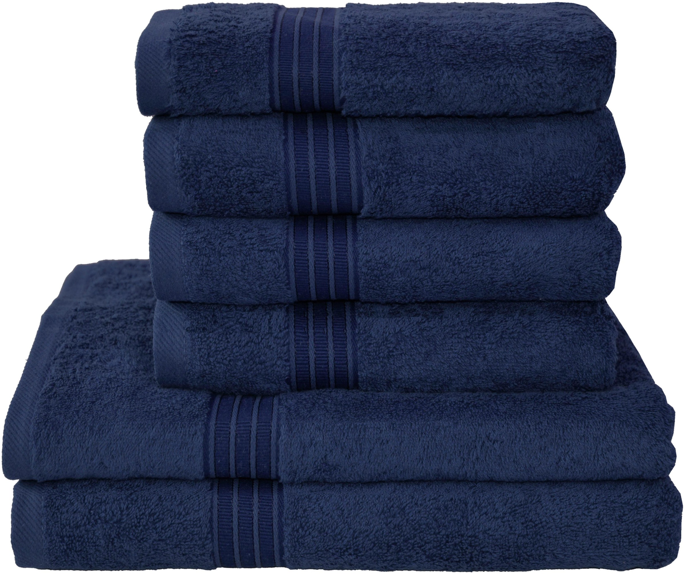 DYCKHOFF Handtuch Set »Siena« Set in tollen Unifarben tintenblau Obermaterial: 100% Baumwolle