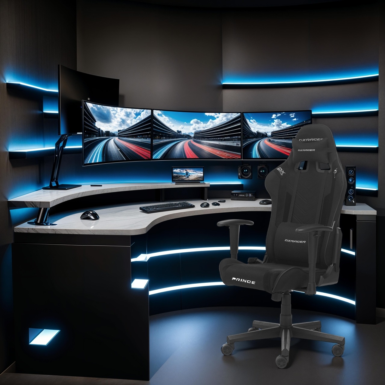 MCA furniture Gaming-Stuhl »DX Racer Prince Gamingchair« (Set) 1 Stk. Stoff günstig online kaufen