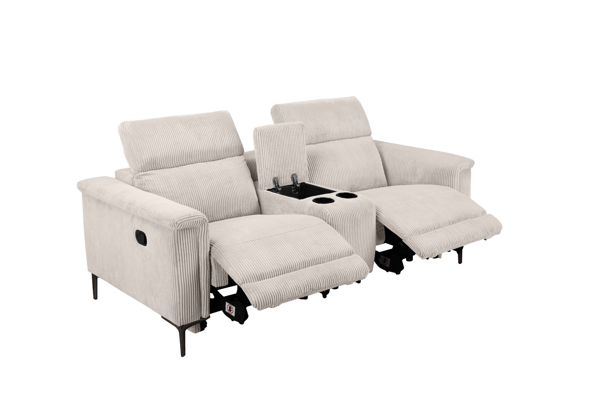 Places of Style 2-Sitzer »Lund in Cord, 2er-Kinosofa, TV-Sessel, Multimedia-Sofa, USB-A,«, m. elektrischer o. manueller Relaxfunktion, Getränkehalter u. Staufach