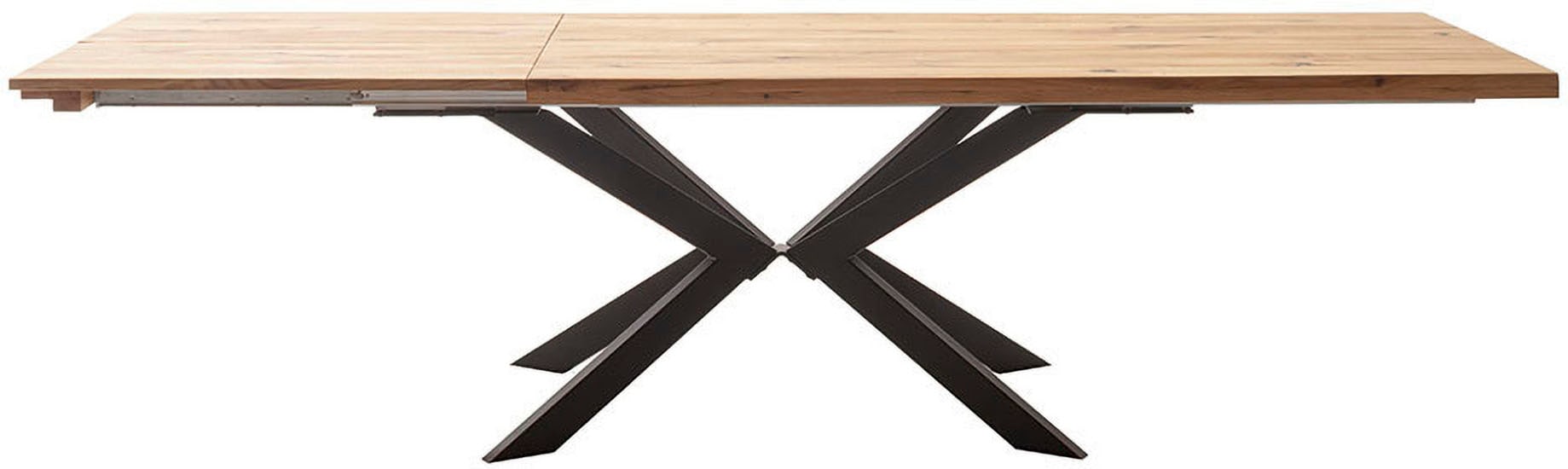 MCA furniture Esstisch »BARLETTA Auszugtisch 180-280 cm«, (Einzelstück), massiv,durchgehende Lamelle,aufgedoppelt,Metall,Tischplatte 5,0 cm