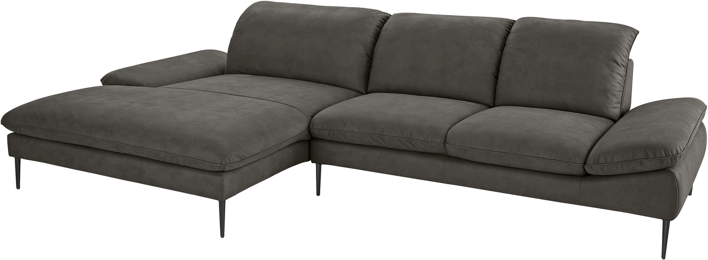 W.SCHILLIG Ecksofa »enjoy&MORE, Designsofa, bequem, zeitlos und elegant, L-Form«, Sitztiefenverstellung, Füße schwarz pulverbeschichtet, Breite 340 cm