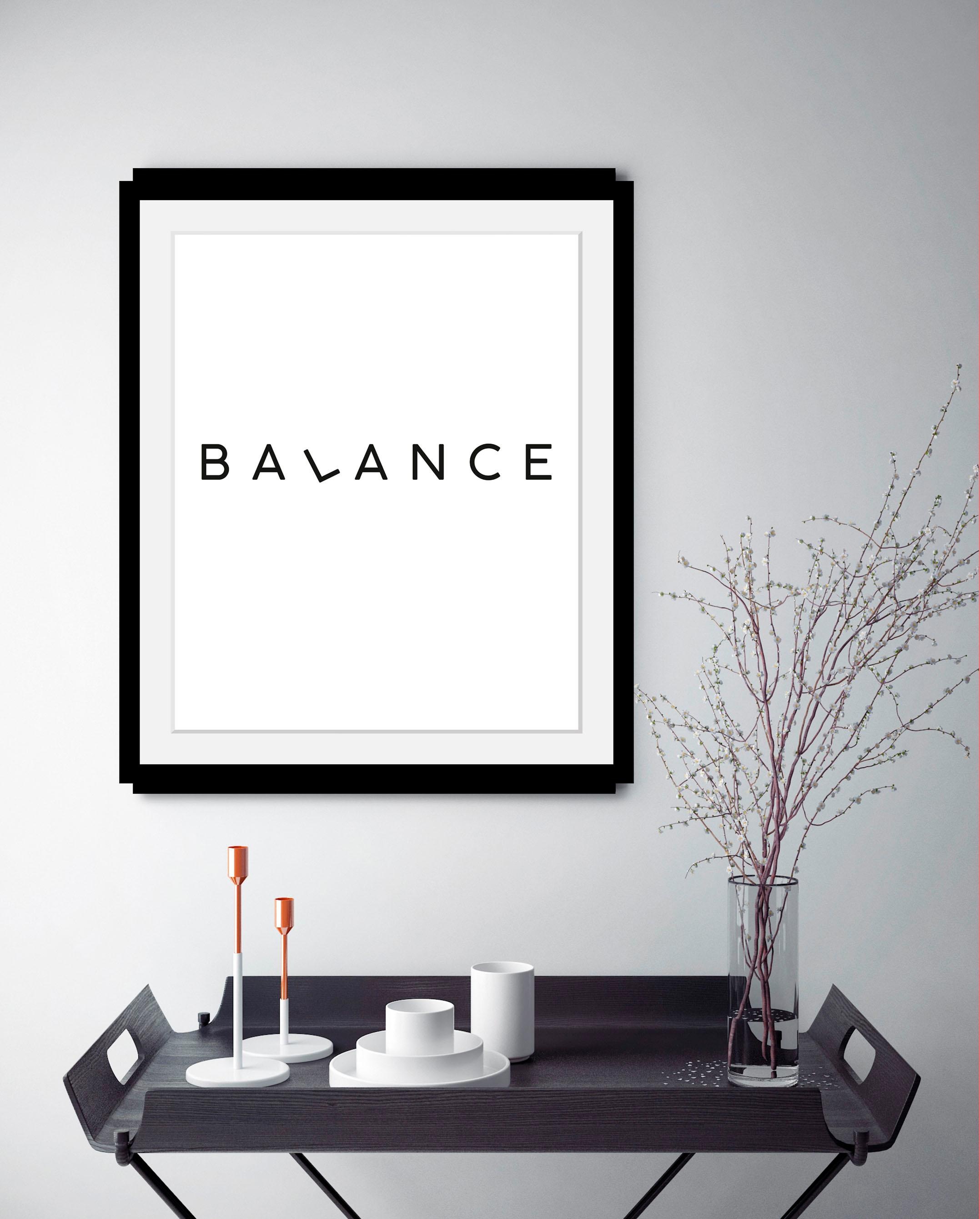 queence Bild »Balance«, Schwarz-Weiß-Schriftzug-Motivationsbilder-Humor, HD günstig online kaufen