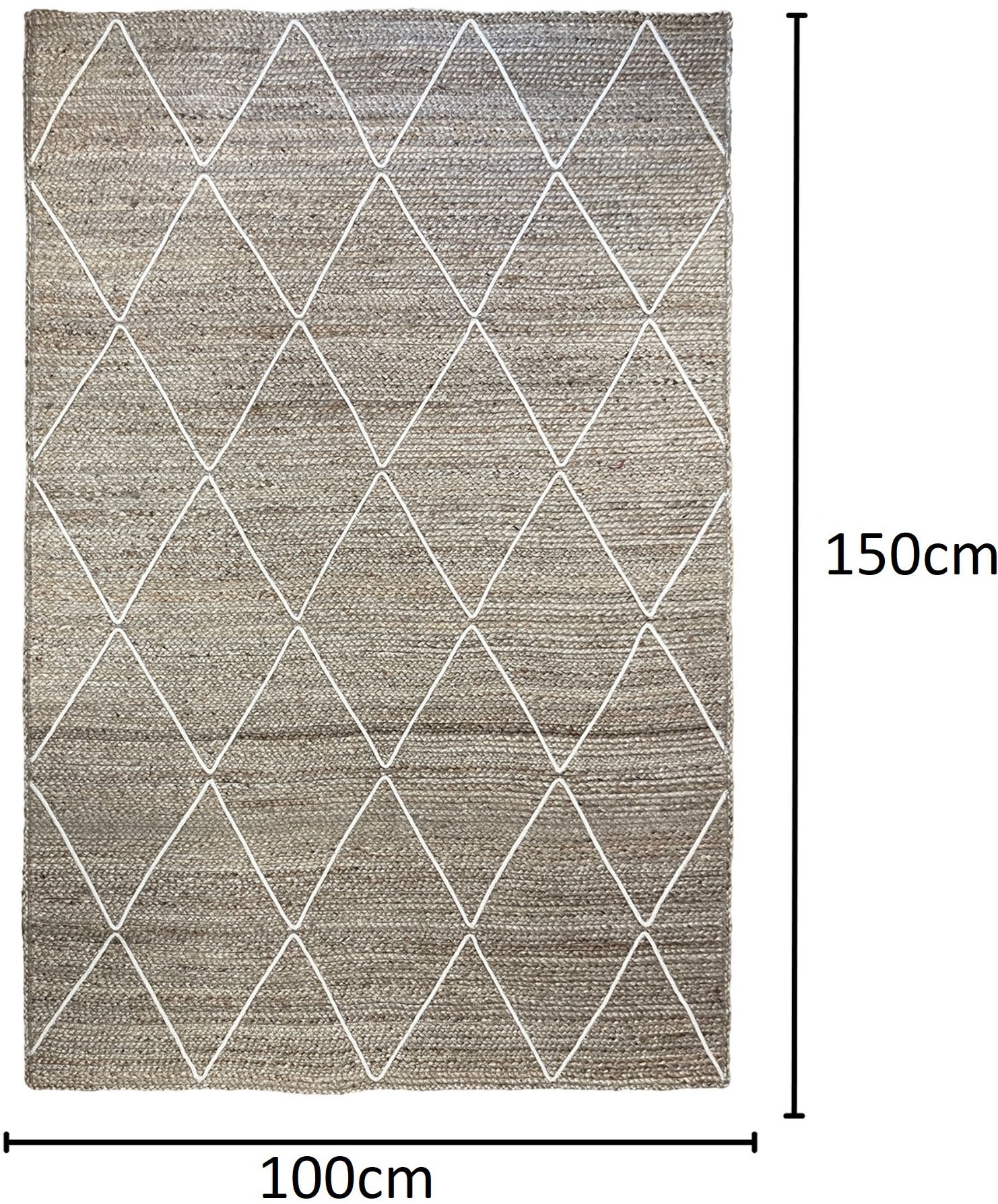 Myflair Möbel & Accessoires Teppich »Juna Essence«, rechteckig, 10 mm Höhe, Juteteppich, handgeflochten, meliert, Rauten Muster, auch als Läufer