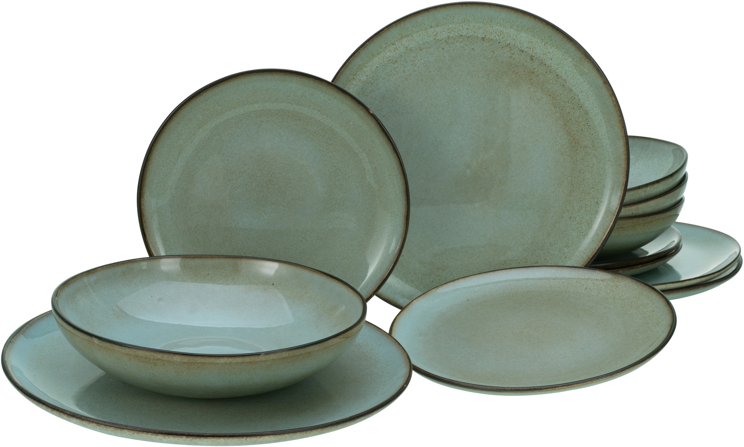 CreaTable Tafelservice »Geschirr-Set Stone Town«, (Set, 12 tlg., Teller Set günstig online kaufen