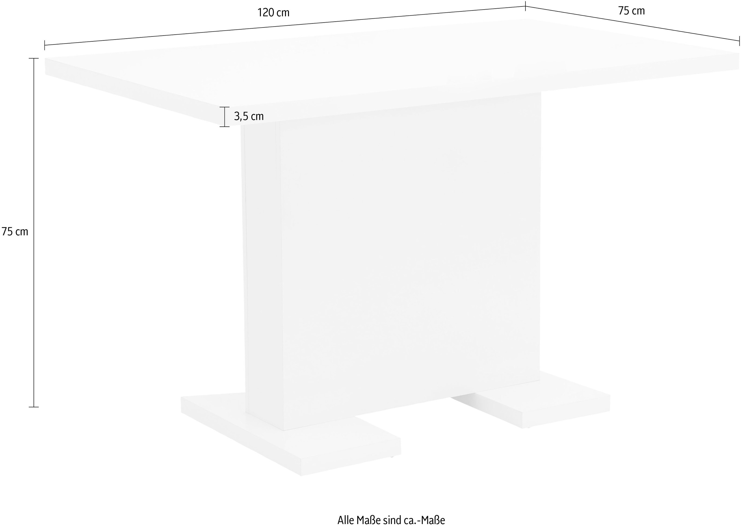 5. Bild von HELA Säulen-Esstisch »Silvana T«, Breite 120 cm
