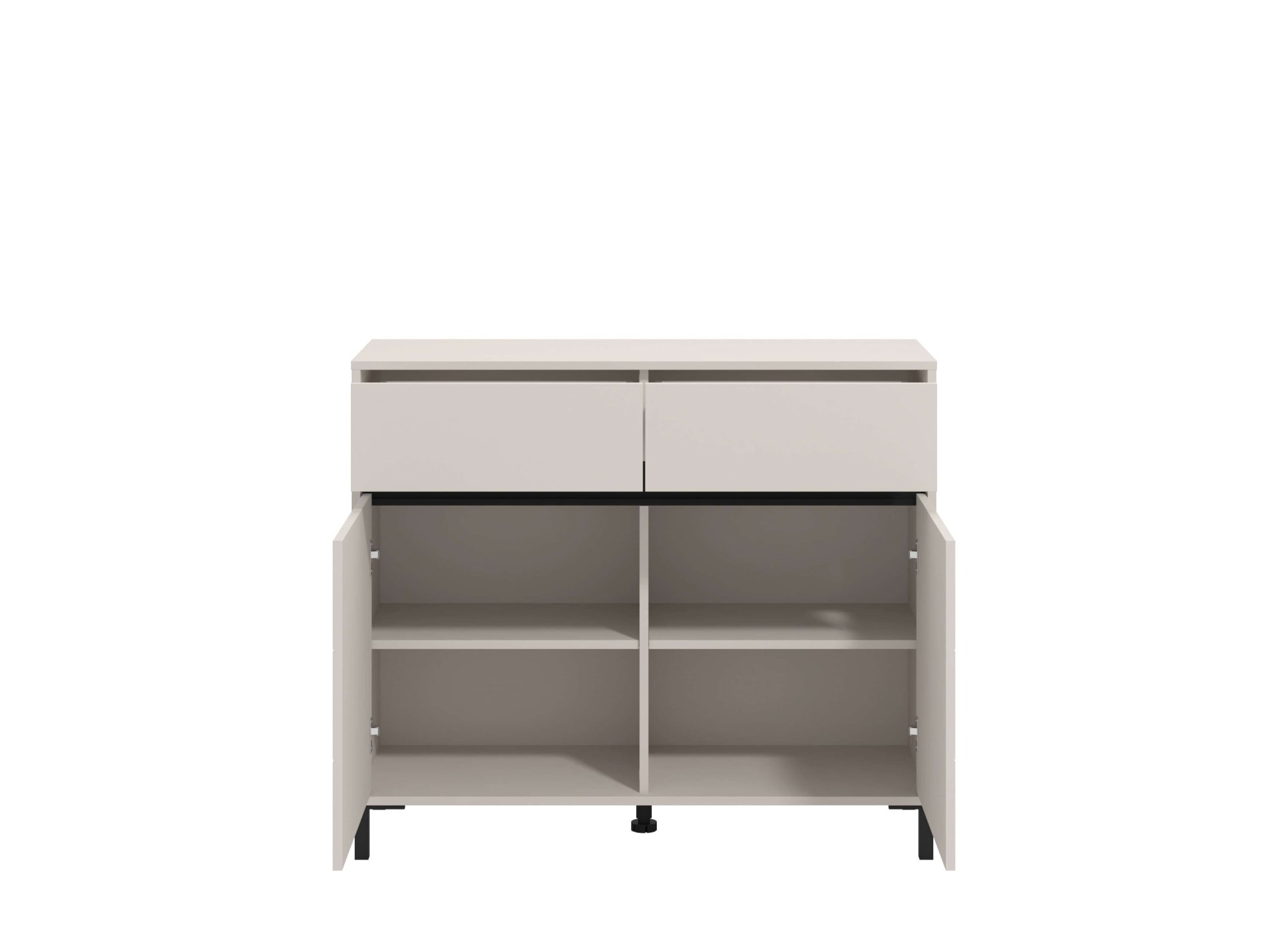 INOSIGN Kommode »Marron für Wohnzimmer, Flur, Schlafzimmer«, Breite 106 cm, mit 2 Schubladen, hinter Türen 4 Fächer