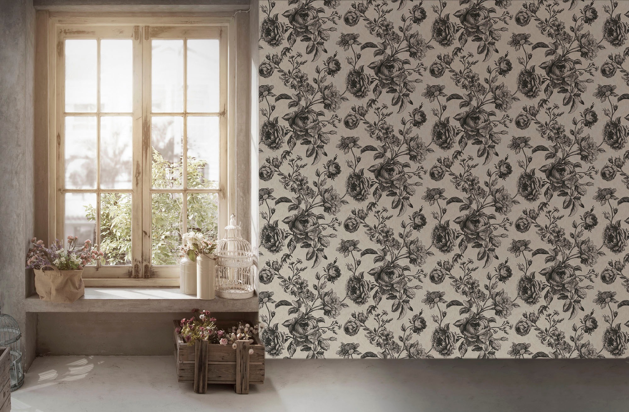 living walls Vliestapete »My Home My Spa«, geblümt-floral-natürlich, Floral Tapete Blumen Tapeten Wohnzimmer Schlafzimmer Küche Design Büro