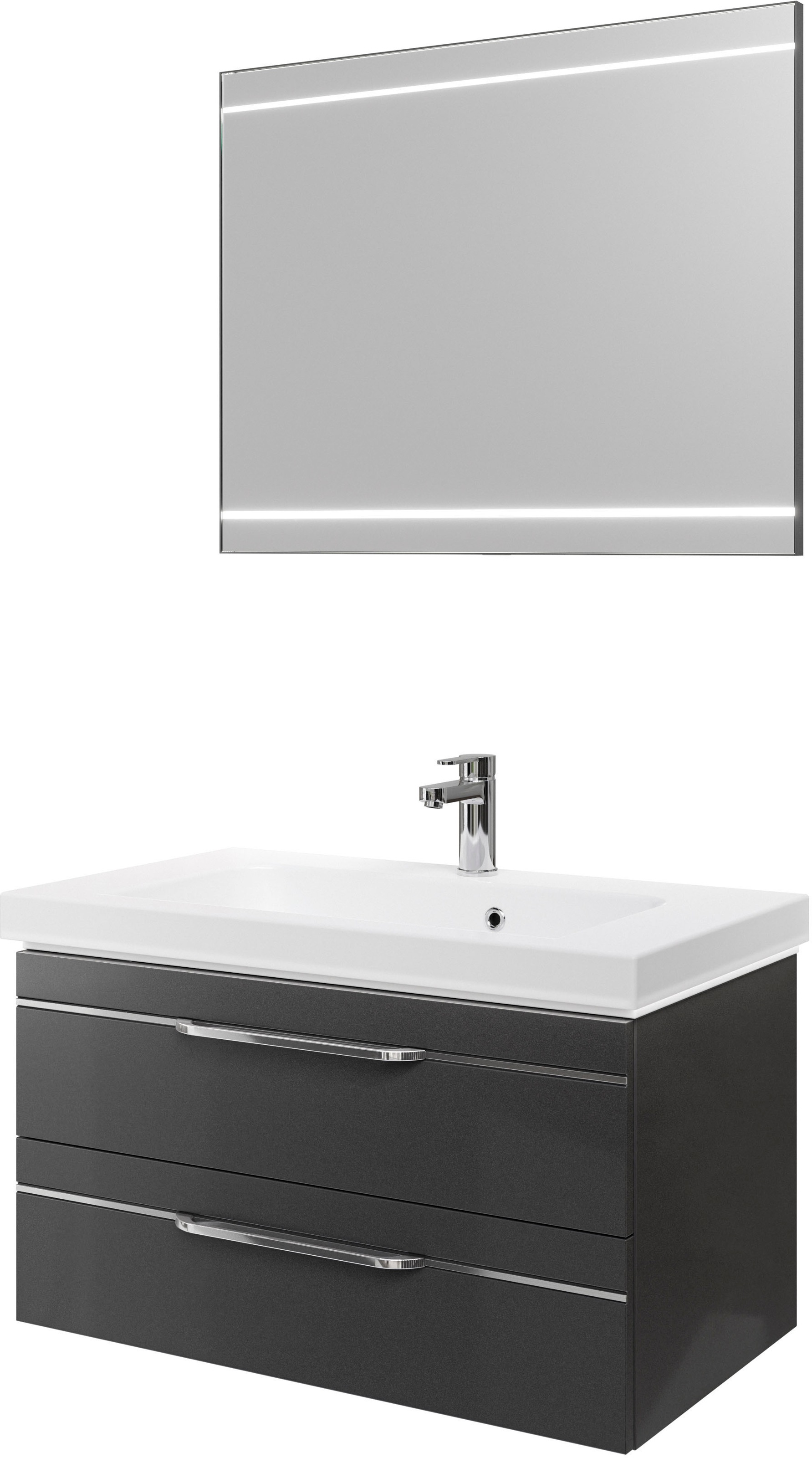 Saphir Badmöbel-Set »Balto 2-teilig Mineralmarmor-Waschtisch mit LED-Spiege günstig online kaufen