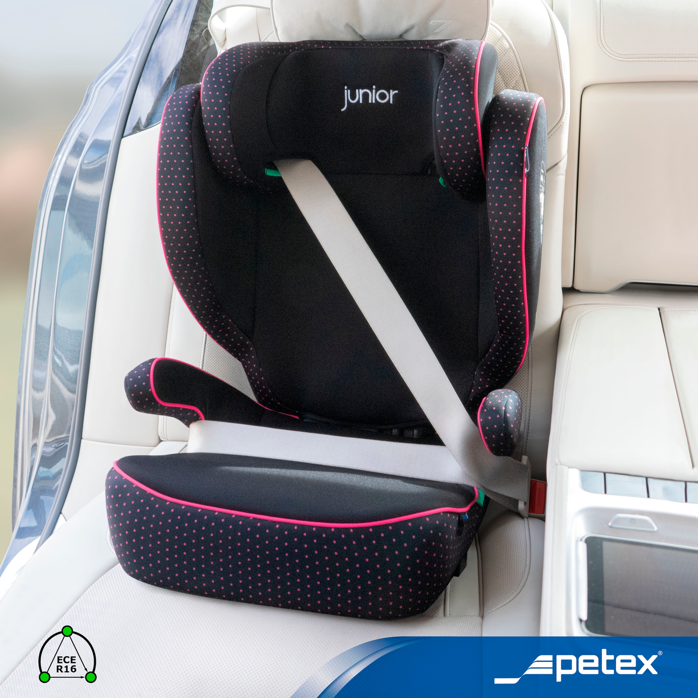 Petex Autokindersitz »Basic Plus, mit Isofix«, ISOFIX-Befestigung oder mit 3-Punkt-Gurt des PKW