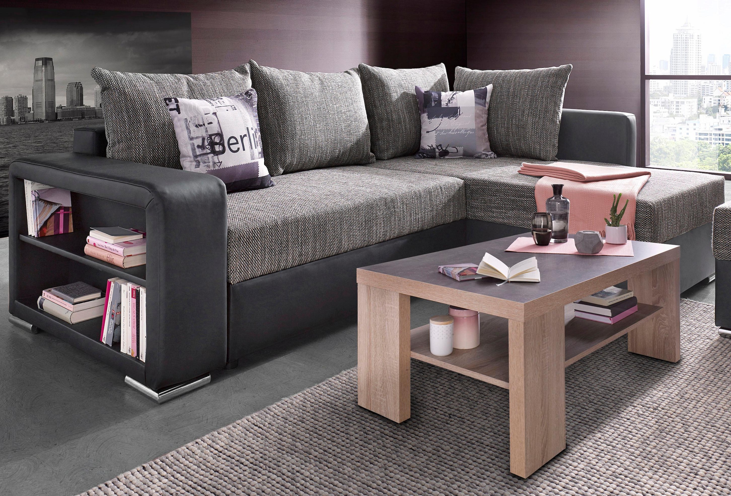 COLLECTION AB Ecksofa »John L-Form«, mit Bettfunktion, Bettkasten und integ günstig online kaufen