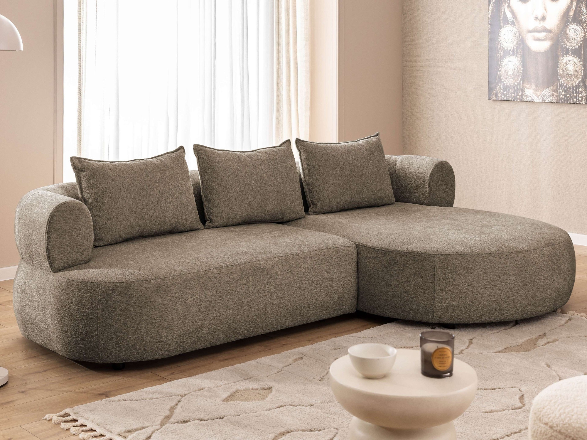 Home affaire Ecksofa »LUSSAC L-Form Design-Sofa mit Zierkissen, Maße B/T/H: 257/159/78 cm«, hoher Sitzkomfort und modernes Design, Sofa ohne Bettfunktion