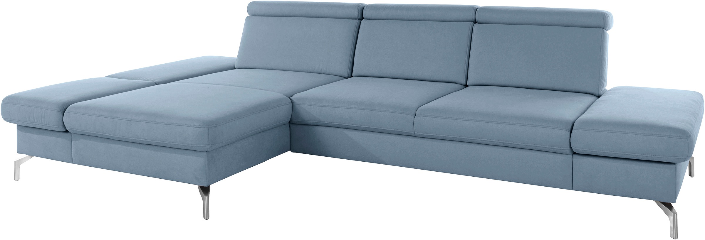 sit&more Ecksofa »Brisbane L-Form«, Fußhöhe 15 cm, inklusive Sitztiefen-, Armteil- und Kopfteilverstellung