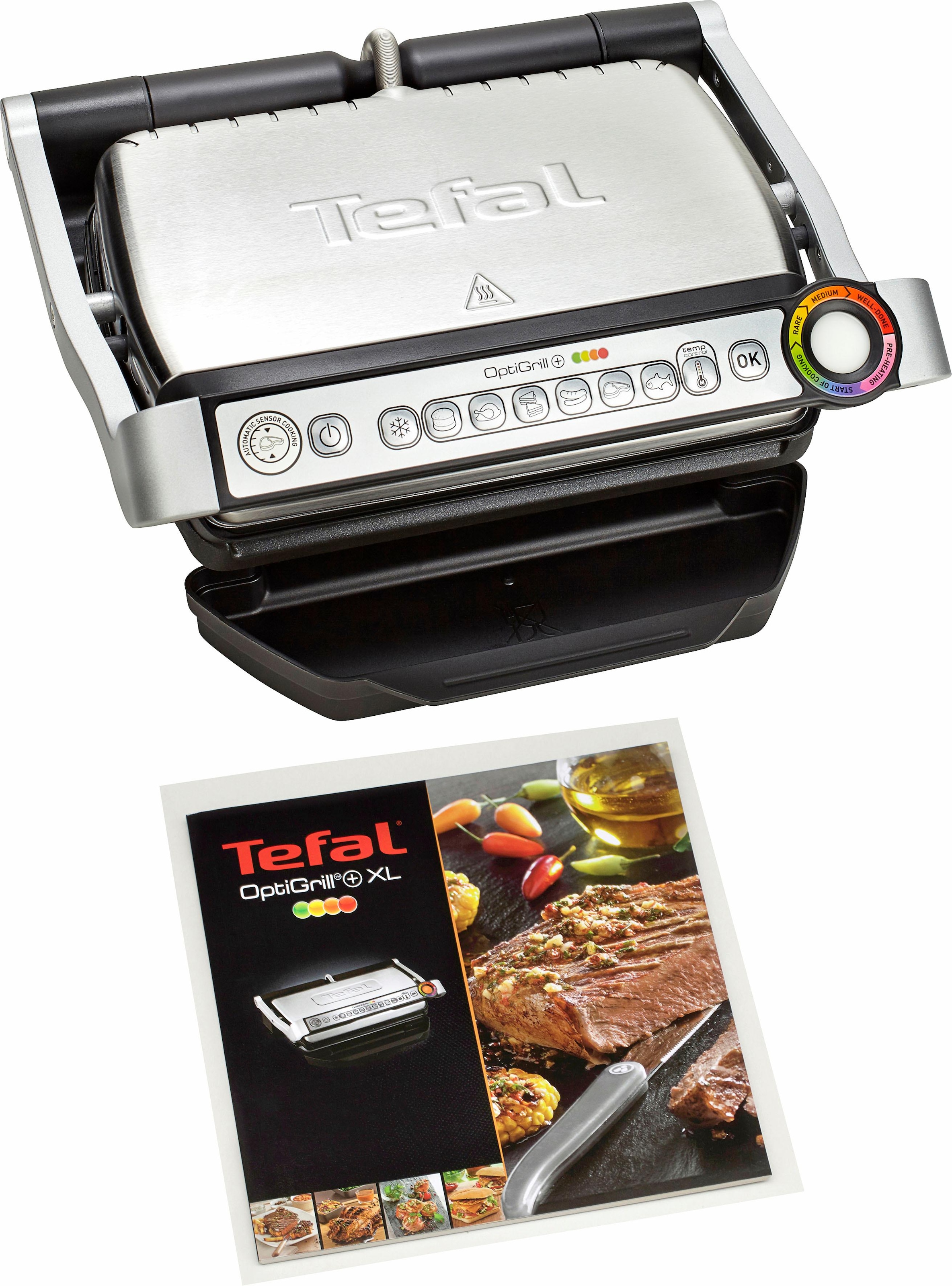 Tefal Kontaktgrill GC724D OptiGrill+ XL, 2000 W, Backschale, 9  voreingestellte Programme, 4 Temperaturlevel