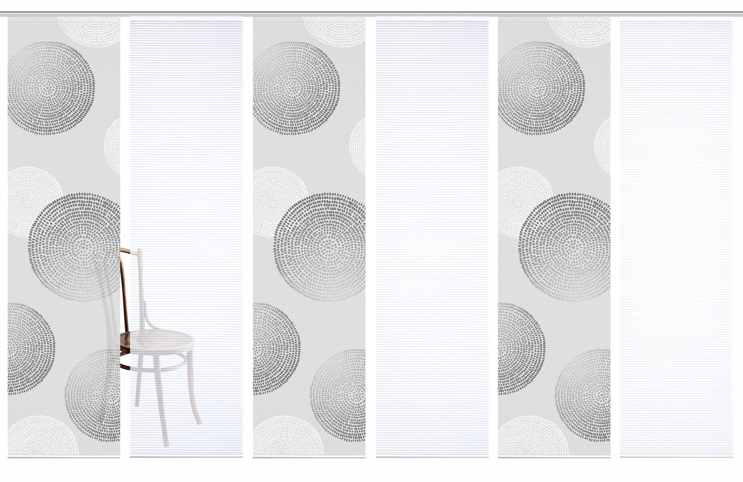 HOME in green Schiebegardine »GINNO« Paneelwagen 6 Stk. tlg. SET DIGITALDRUCK,BAMBUSOPTIK RECYCELT