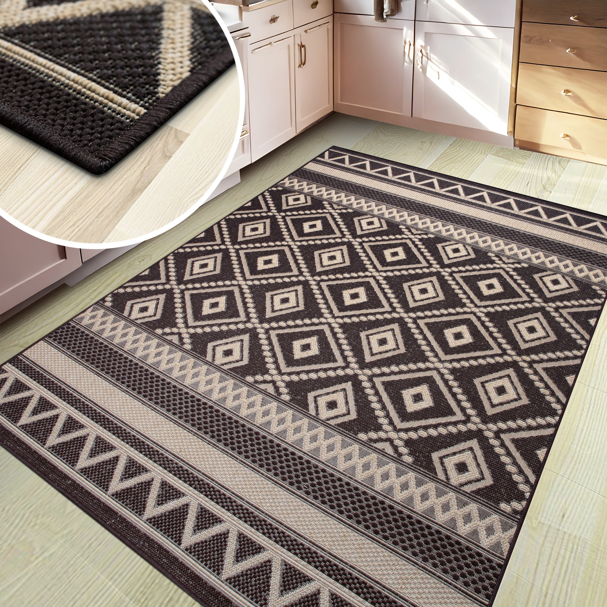 my home Teppich »Toronto auch als Läufer erhältlich«, rechteckig, 3 mm Höhe, In- und Outdoor geeignet, Sisal-Optik, Wetterfest & UV-beständig, Boho