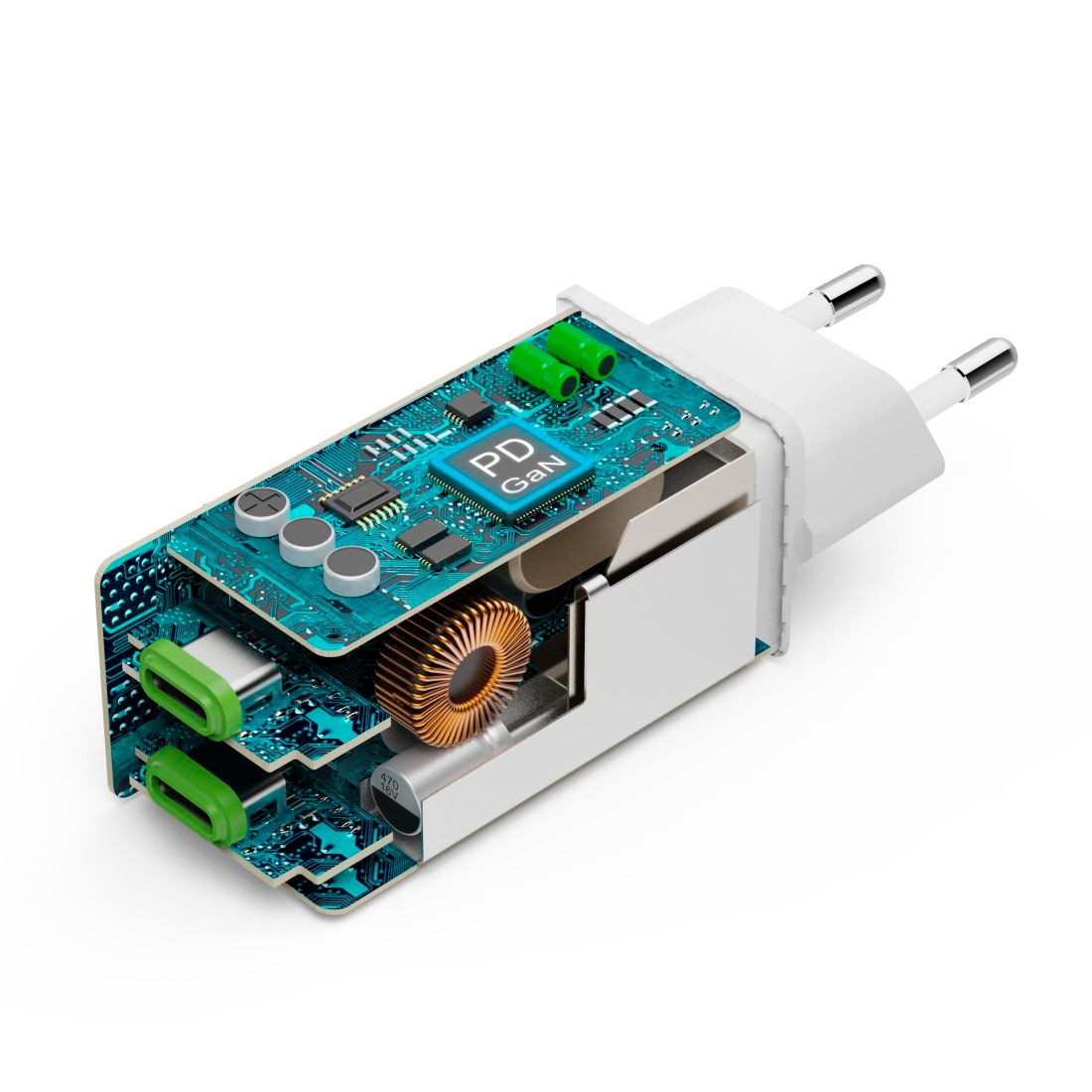 Hama Schnelllade-Gerät »USB-Ladegerät (Schnellladegerät Handy, Netzteil Laptop, 2x USB-C, 65W)«, (1 St.)