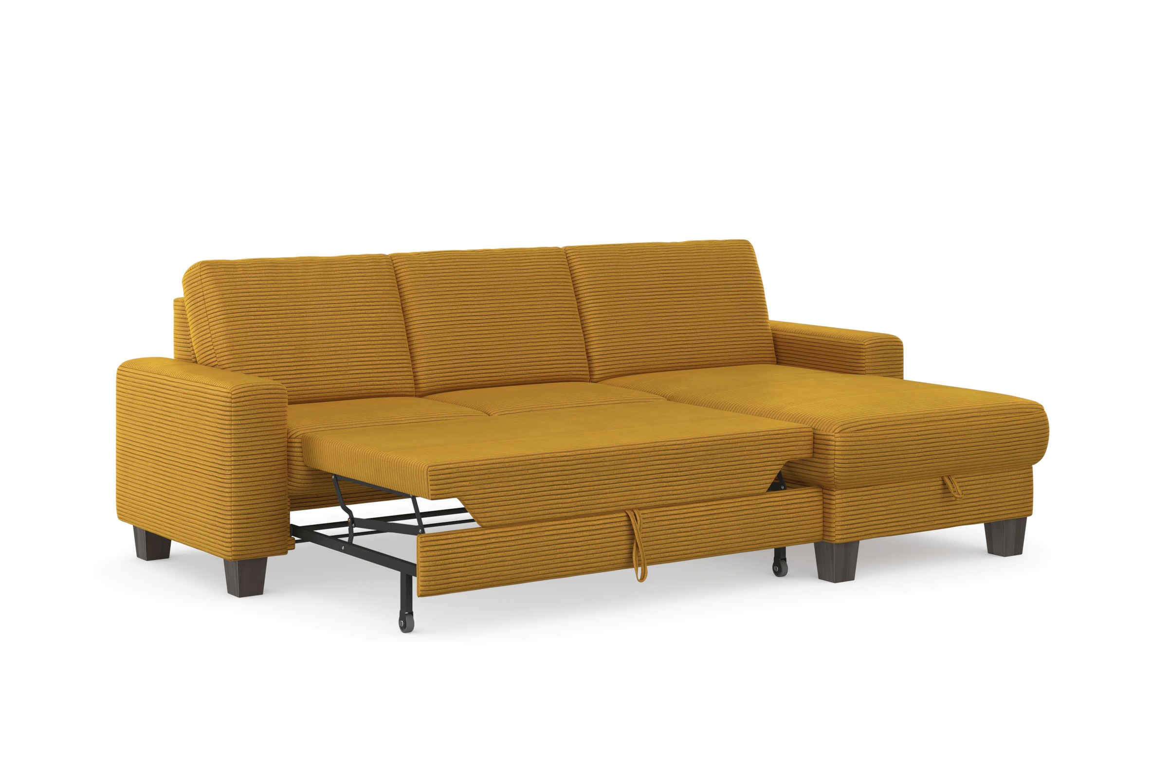 Home affaire Ecksofa »Summer L-Form«, mit Recamiere, mit oder ohne Bettfunktion und Bettkasten, Cord-Bezug