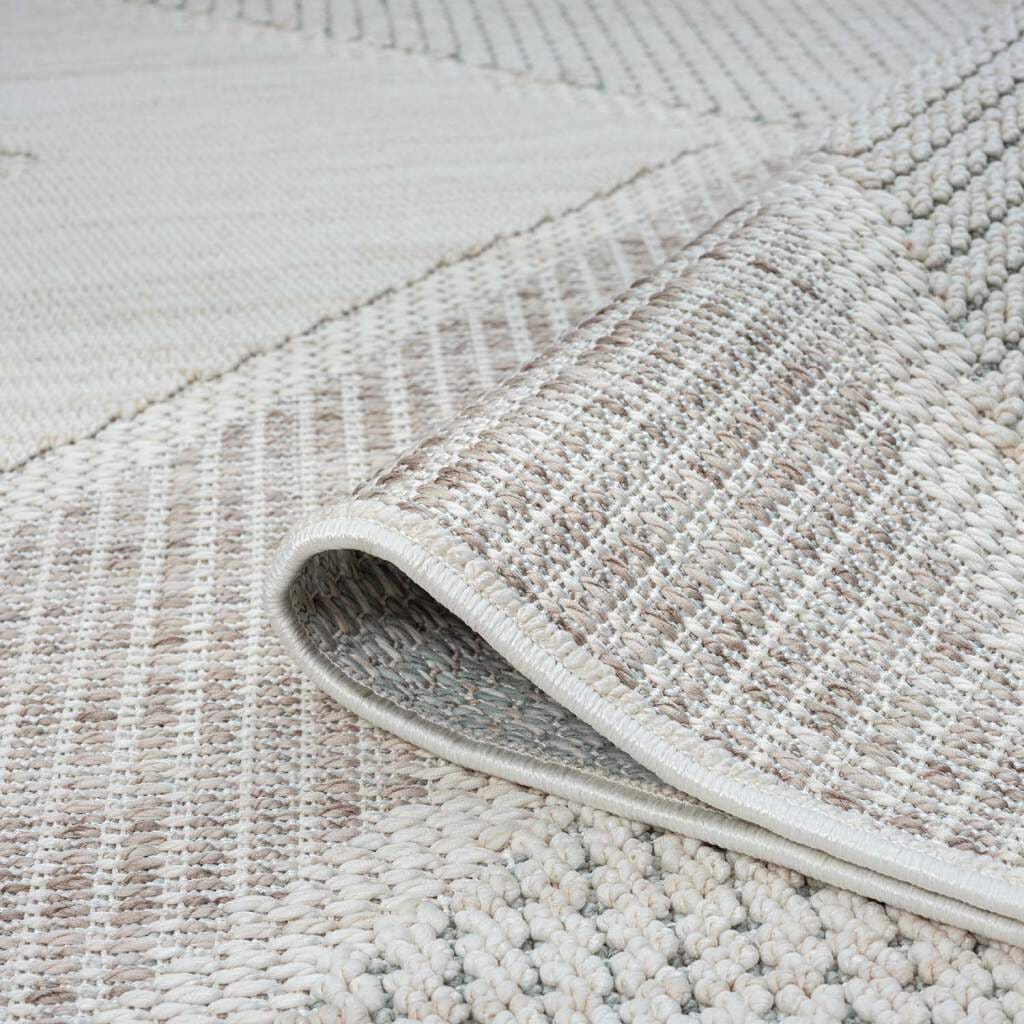 Carpet City Teppich »LINDO 8877«, rund, 11 mm Höhe, Kurzflor, Hochtief-Muster/ 3D-Effekt, Boho-Stil, Wohnzimmer