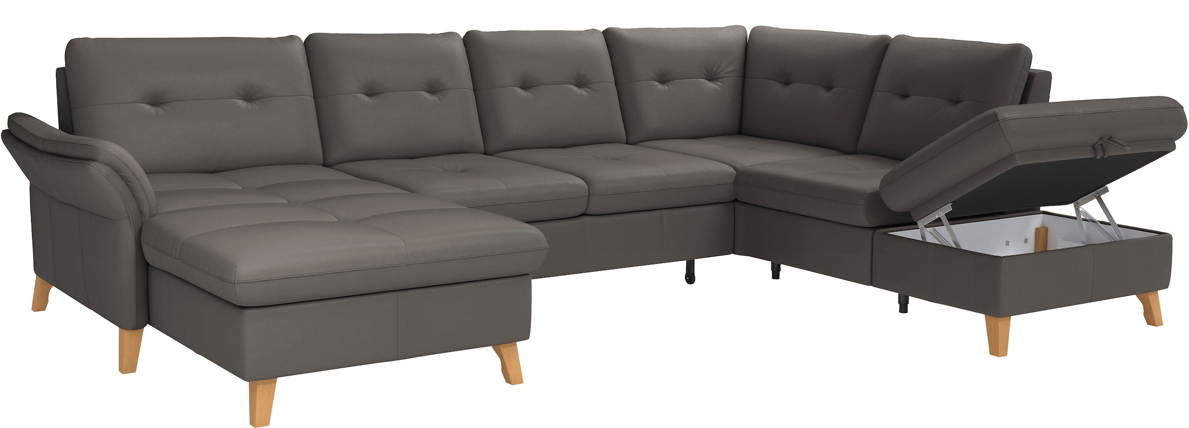 sit&more Wohnlandschaft »Göteborg«, inkl. Sitztiefenverstellung, wahlweise mit Bettfunktion & Bettkasten