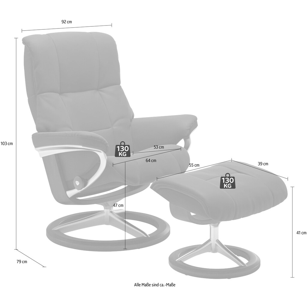 Stressless® Relaxsessel »Mayfair«, (Set, Relaxsessel mit Hocker), mit Hocker, mit Signature Base, Größe S, M & L, Gestell Eiche