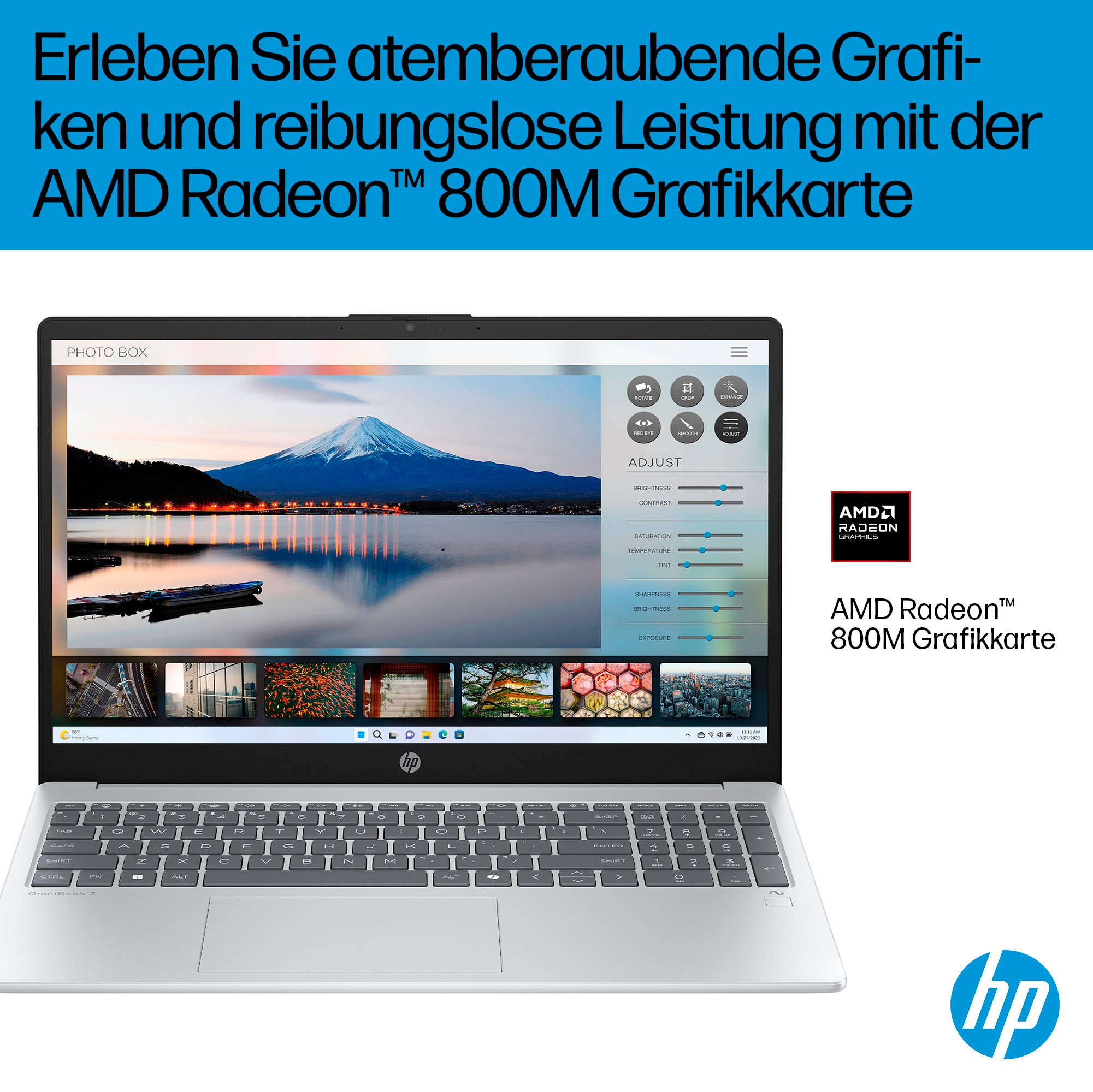 HP Notebook »OmniBook 3 NG AI« 39,62 cm / 15,6 AMD Ryzen™ AI 7 Radeon 860M 1.000 GB SSD