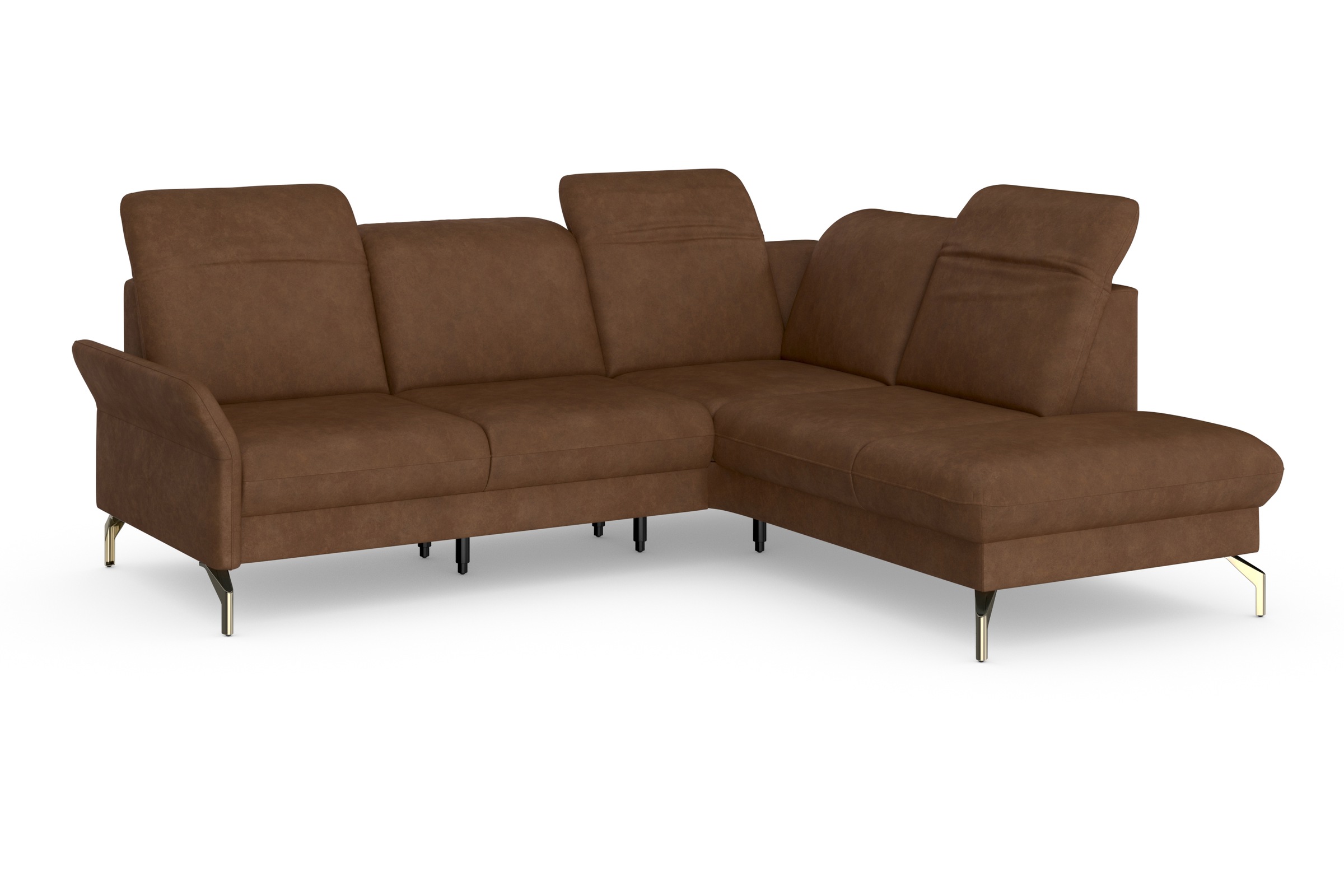 sit&more Ecksofa »Fashion L-Form«, wahlweise mit Kopfteilverstellung, Vorziehsitz, motorisch, Nickelfüße