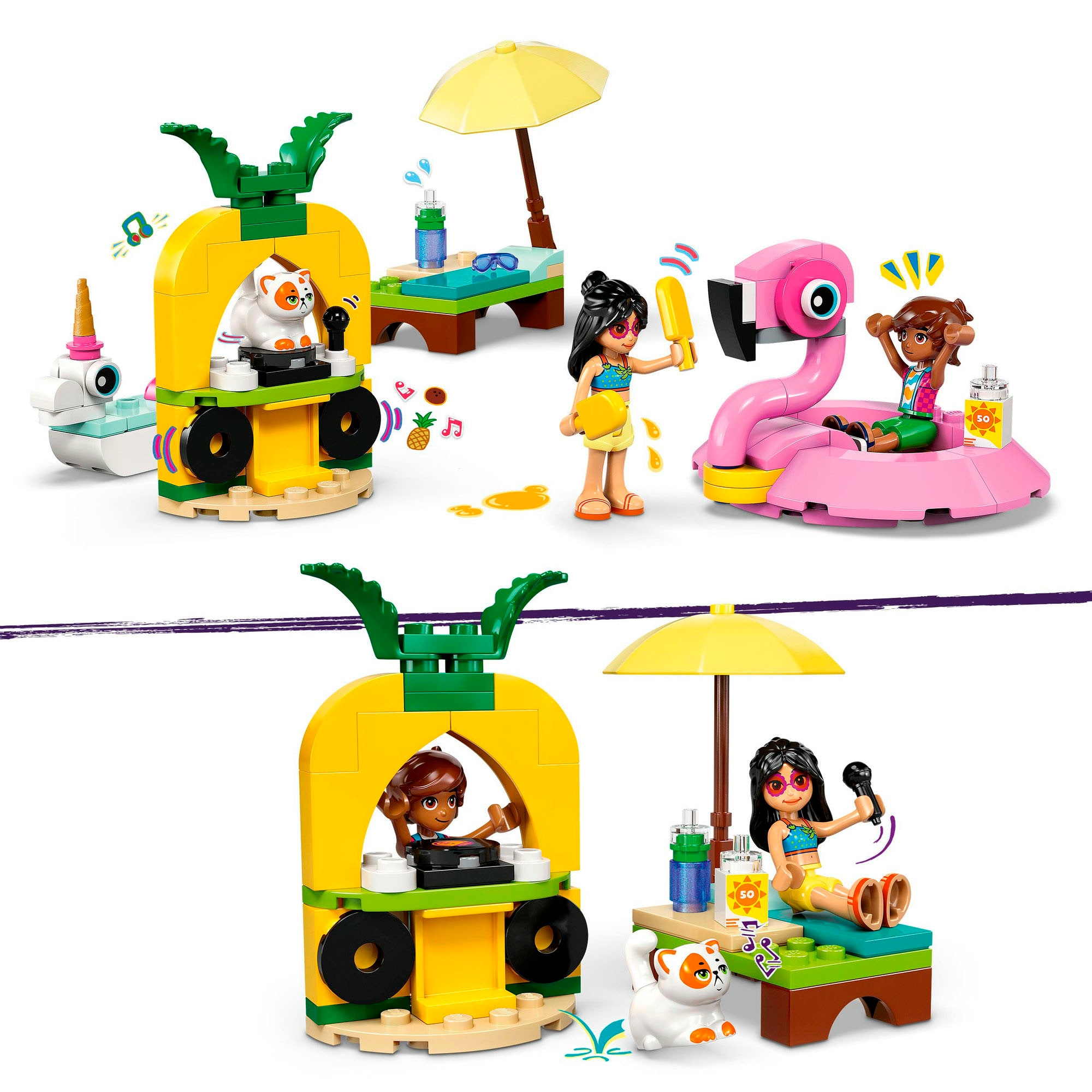 LEGO® Konstruktionsspielsteine »Poolparty mit Einhorn und Flamingo (42658), LEGO Friends«, (99 St.), Made in Europe