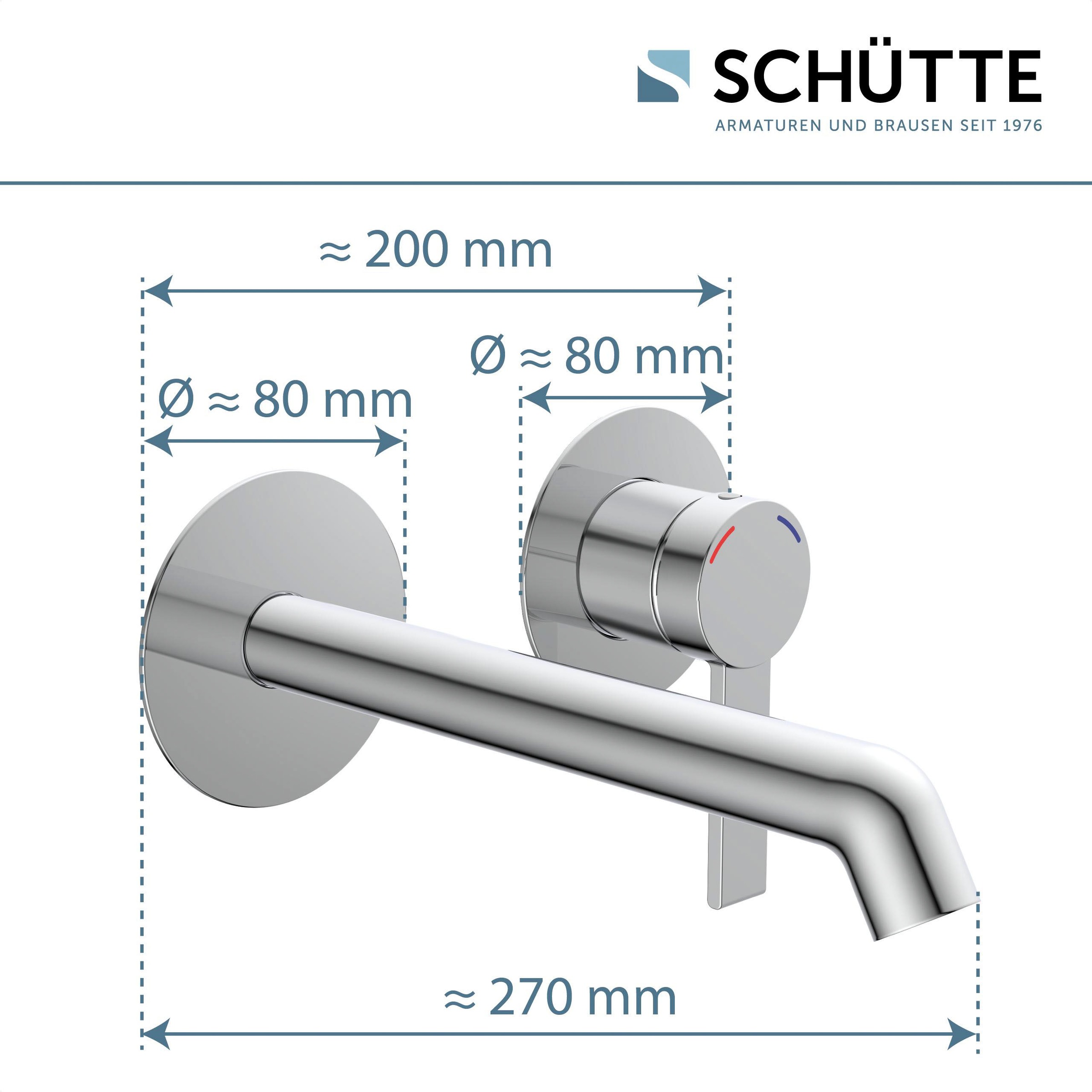 Schütte Waschtischarmatur »LOS ANGELES«, Wasserhahn Bad, Wandmontage, Einhebelmischer