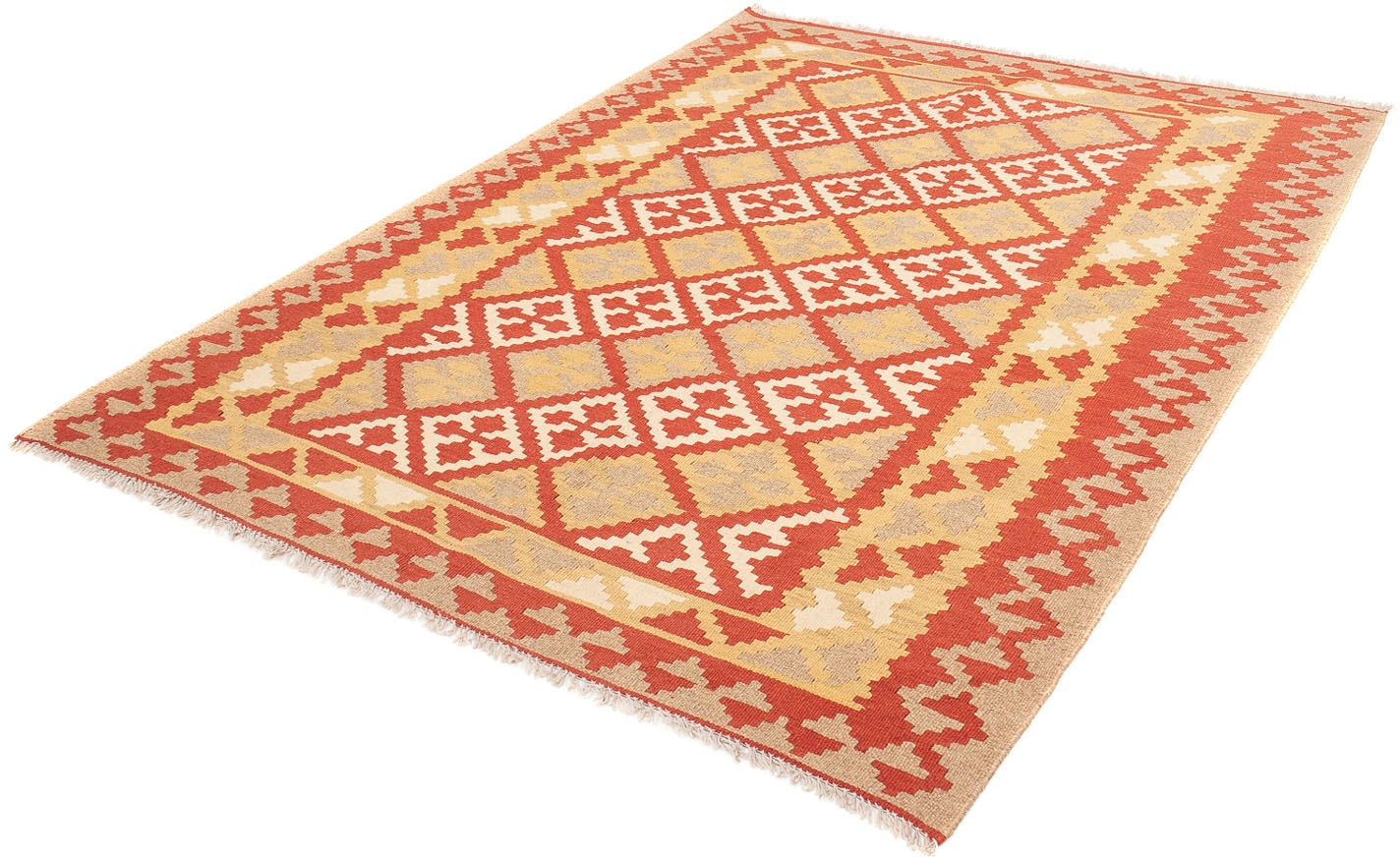 morgenland Wollteppich »Kelim - Oriental - 215 x 152 cm - rot«, rechteckig, günstig online kaufen