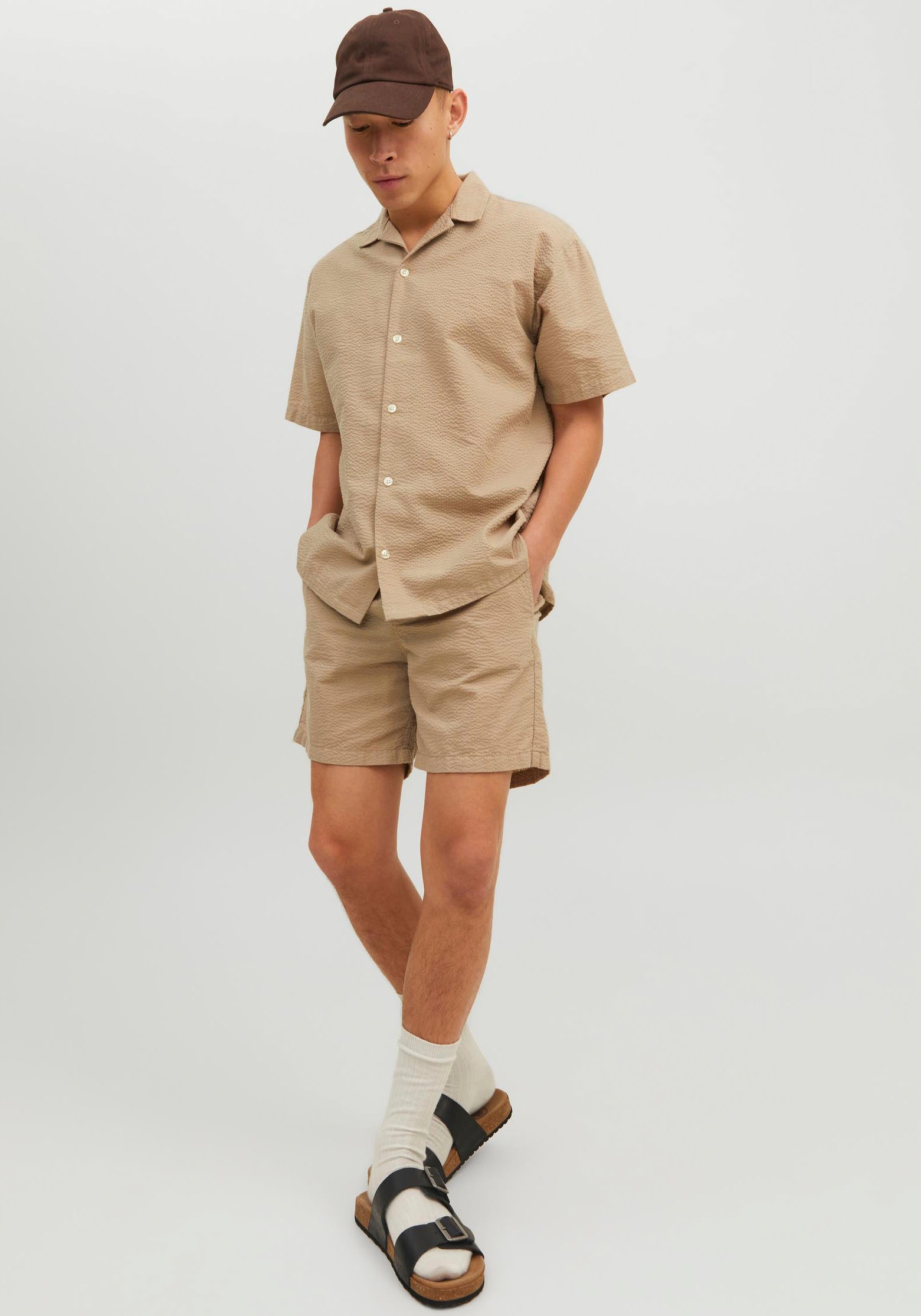 5. Bild von Jack & Jones Sweatshorts »JPSTJEFF JJJOGGER SEERSUCKER DEK SN«