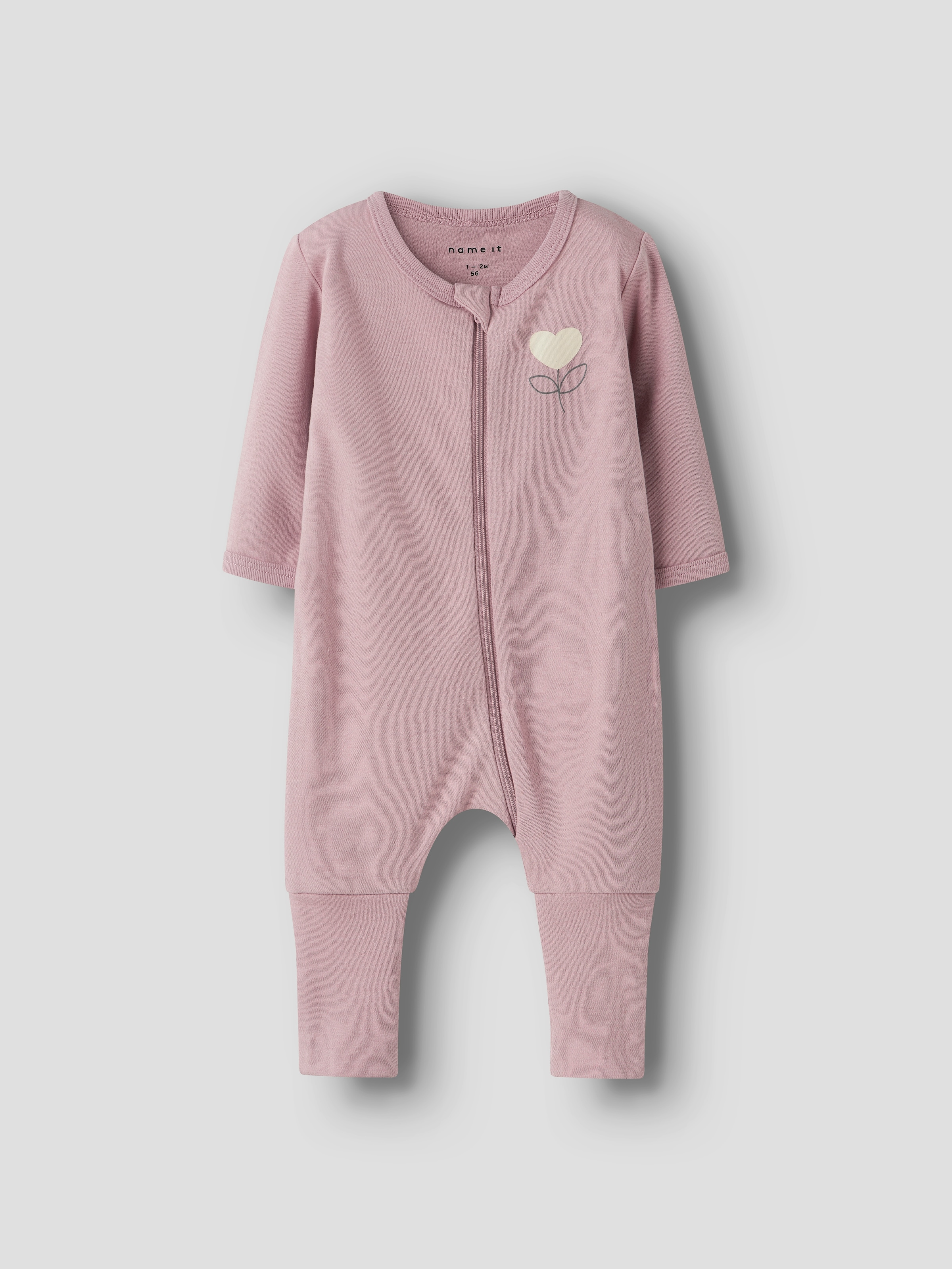 Name It Pyjama »NBFNIGHTSUIT 2P ZIP FF HEART NOOS« Packung, 2 tlg.