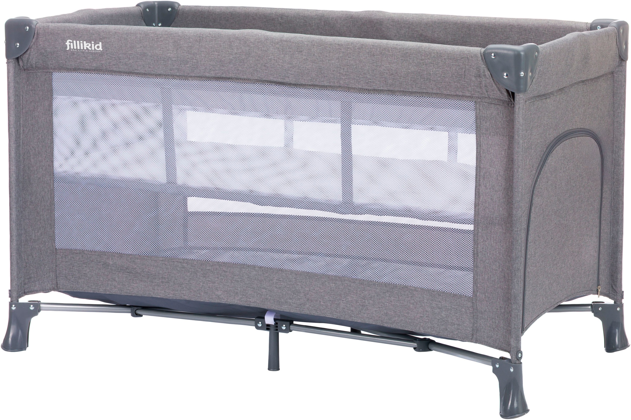 FILLIKID Baby-Reisebett »Milano« inklusive Transporttasche und Neugeboreneneinhang grau