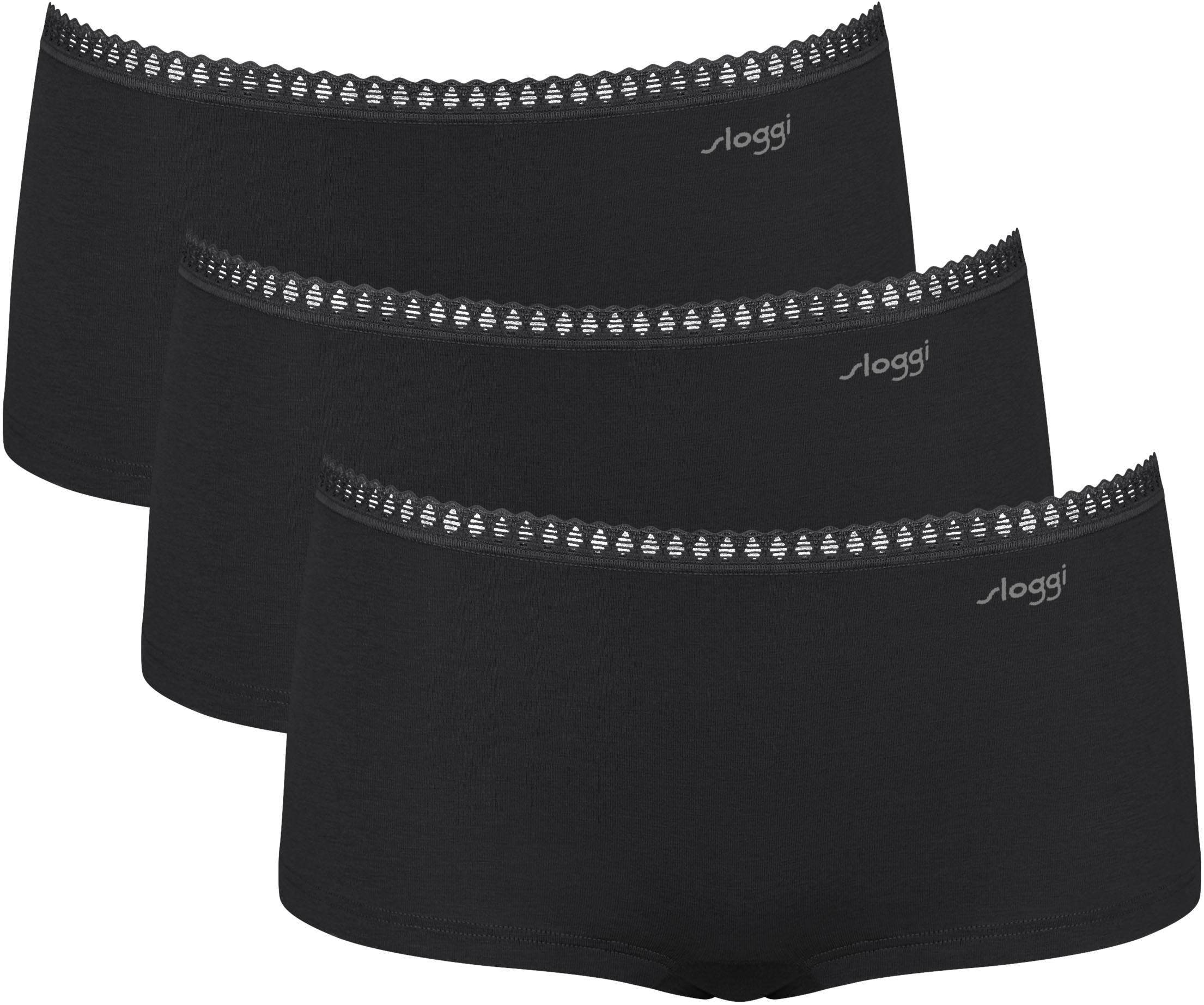sloggi Panty »GO Crush Short C3P« 3er Pack,  mit Spitzendetails