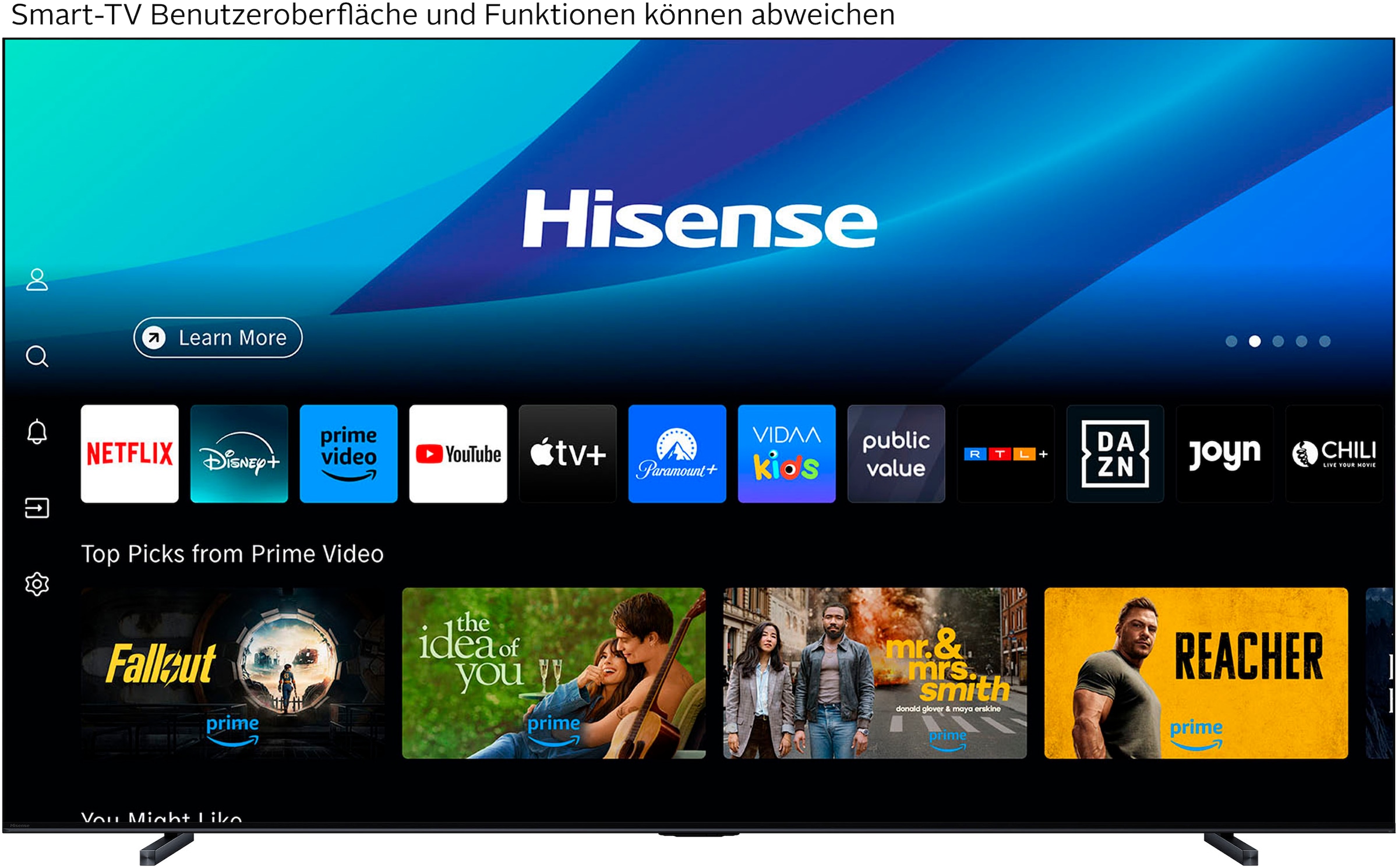 Hisense QLED Mini LED-Fernseher »100U7Q«, 4K Ultra HD, Smart-TV, 4K UHD Mini LED