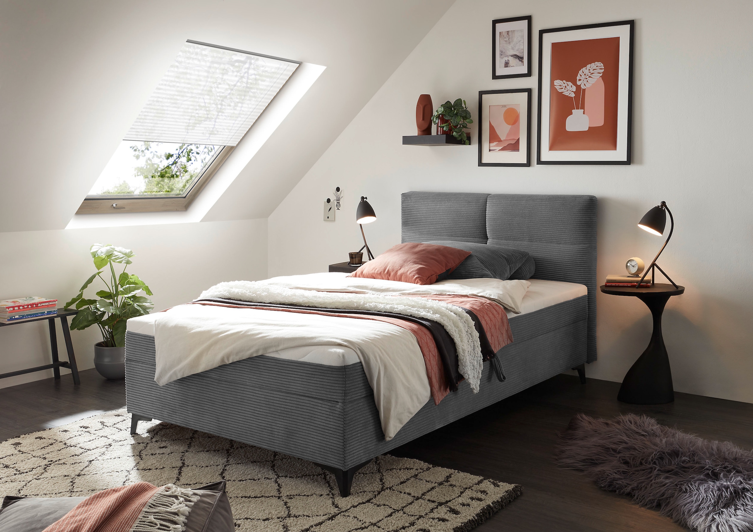 ED EXCITING DESIGN Boxbett »Andon« mit Bettkasten, integrierter Topper, universell aufbaubar