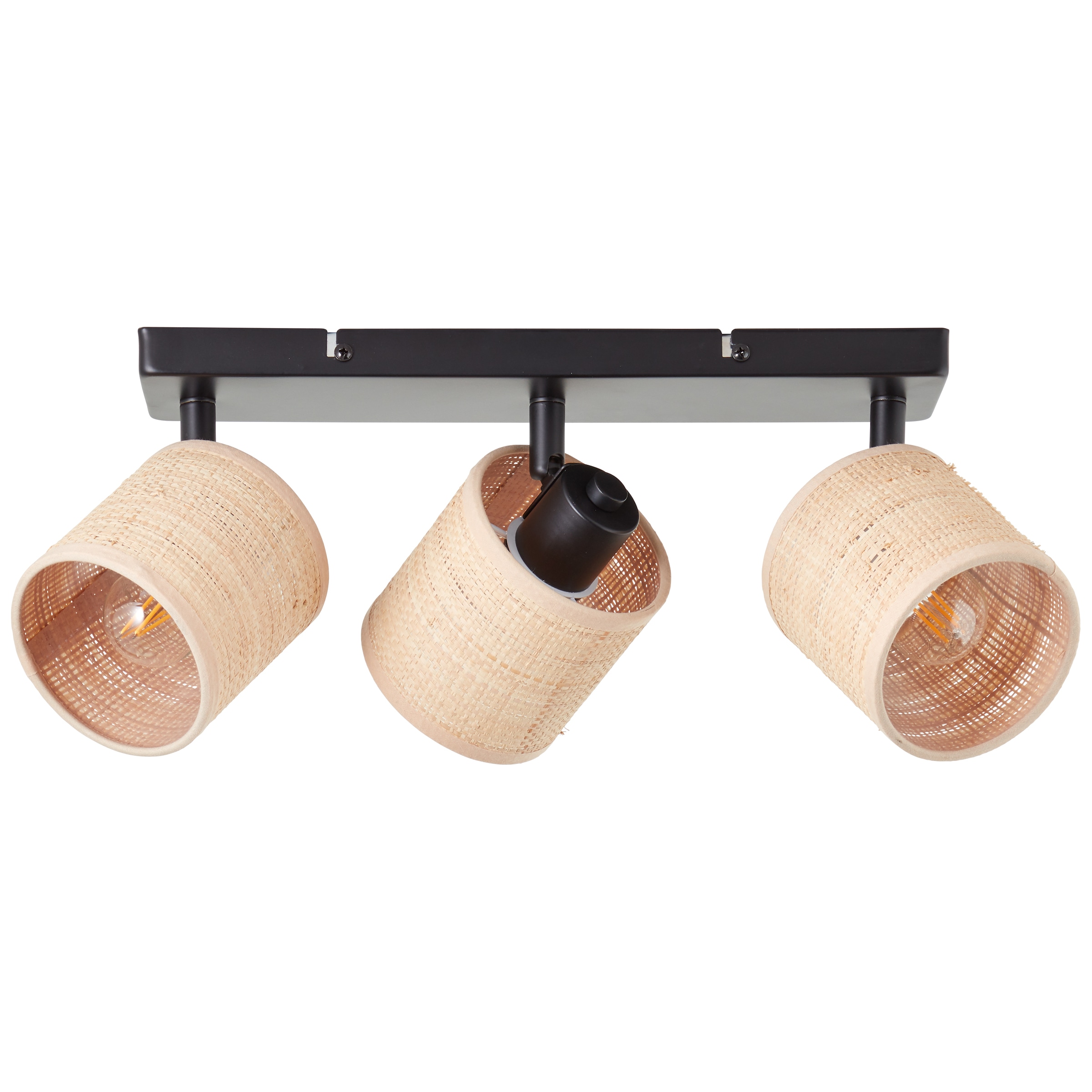 Brilliant Deckenstrahler »Raffy«, 3 flammig, Leuchtmittel E14 | ohne Leuchtmittel, B 41 cm, 3 x E14, schwenkbar, Schirm aus Seegras, natur/schwarz