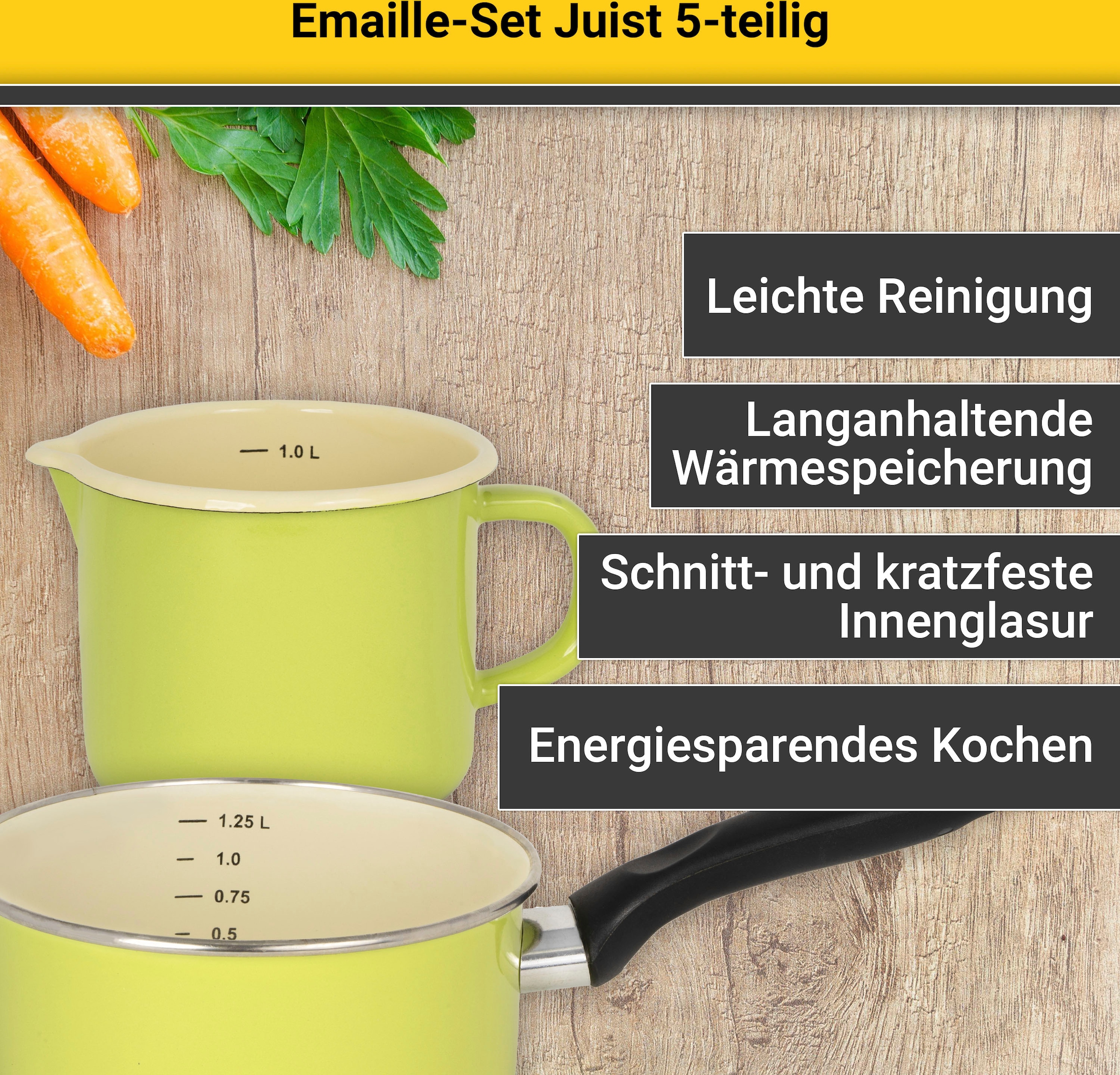 Krüger Topf-Set »Juist«, Emaille, (Set, 8 tlg.), Induktion auf Raten kaufen
