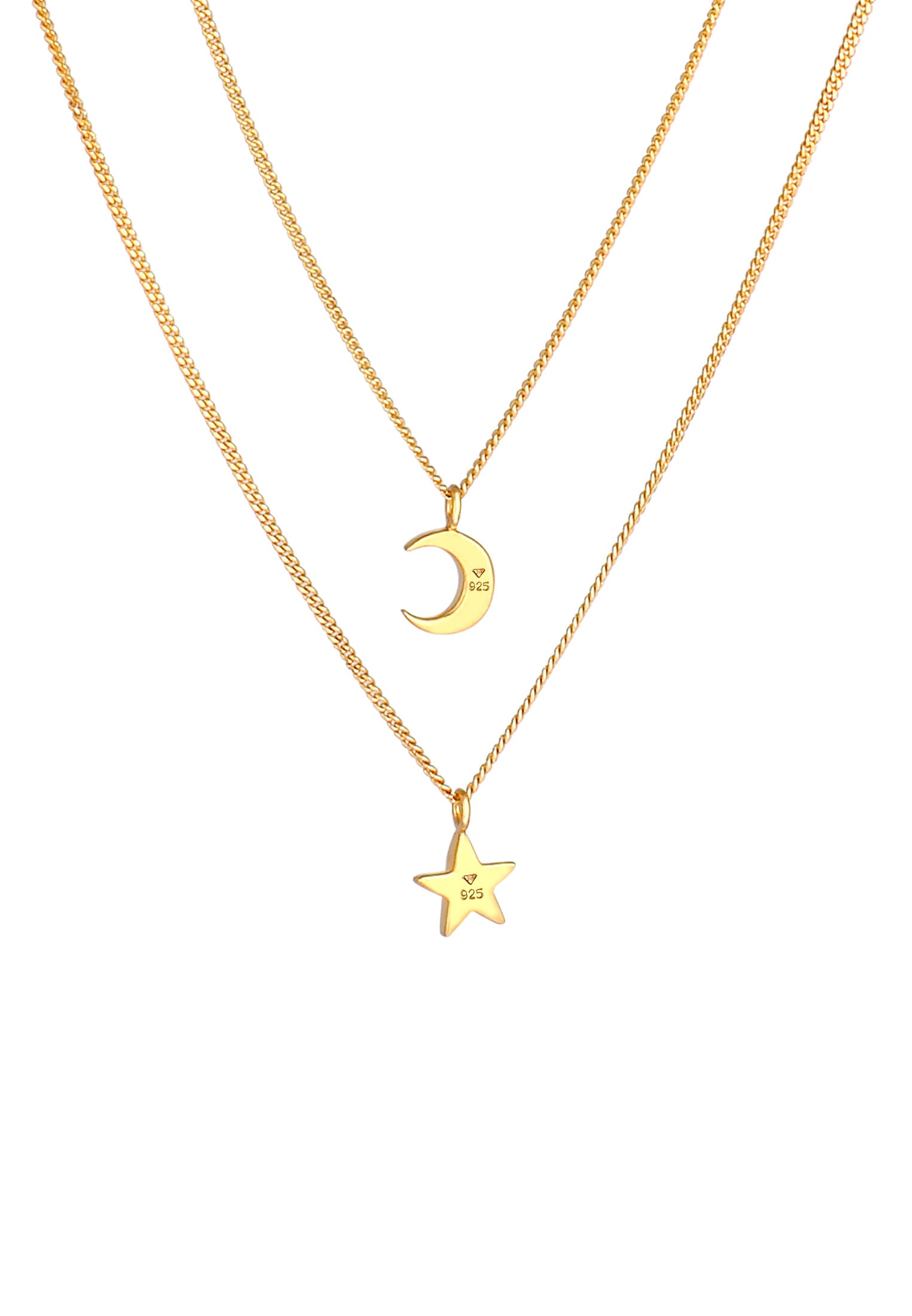 Elli Gliederkette »Layer Stern Mond Astro 925 Silber«